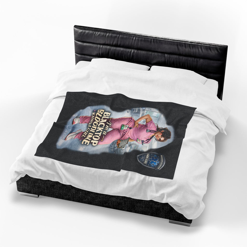 Blacktop Bloodline Kinda Girl – Nurse Plush Blanket (Healthcare Hero Edition)