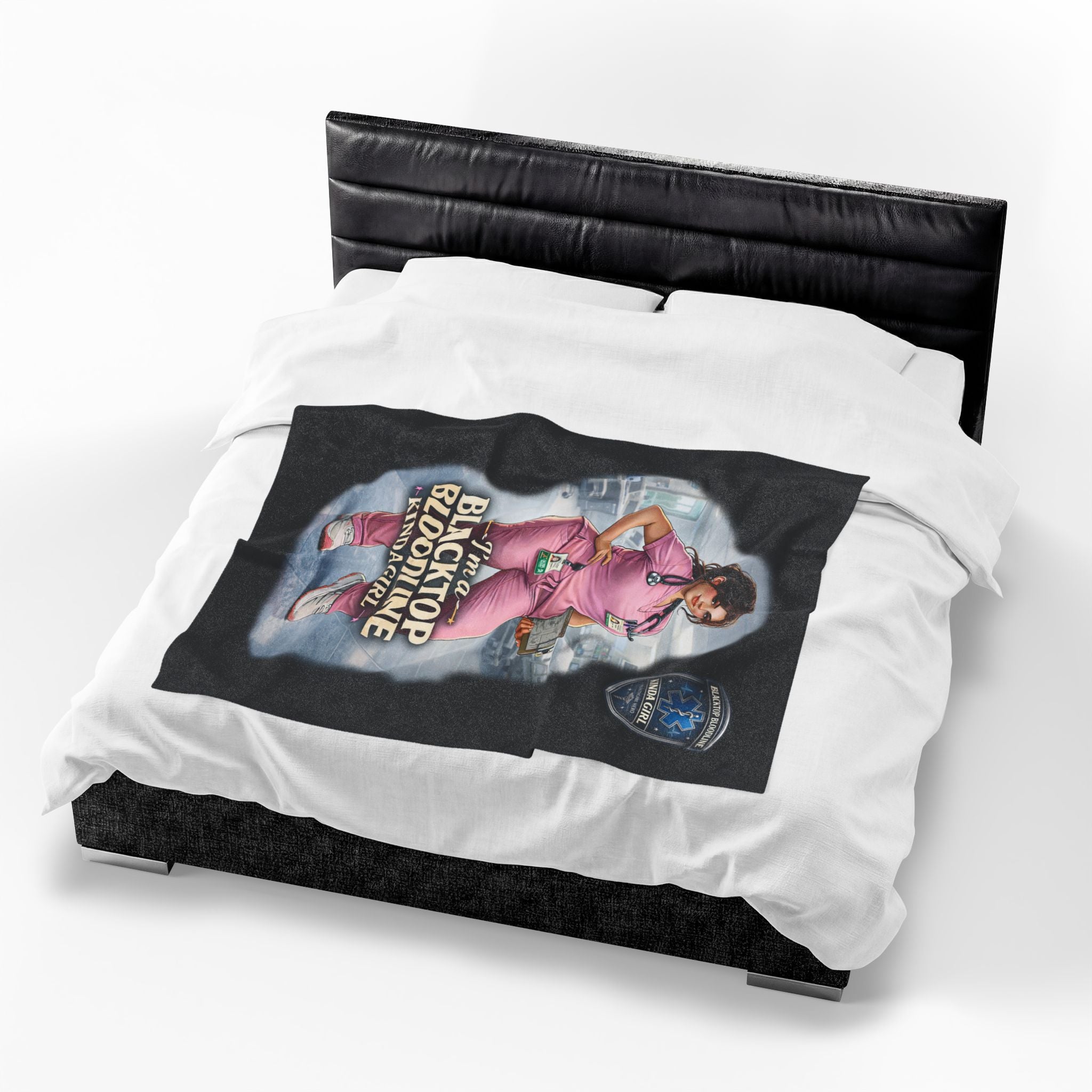 Blacktop Bloodline Kinda Girl – Nurse Plush Blanket (Healthcare Hero Edition)