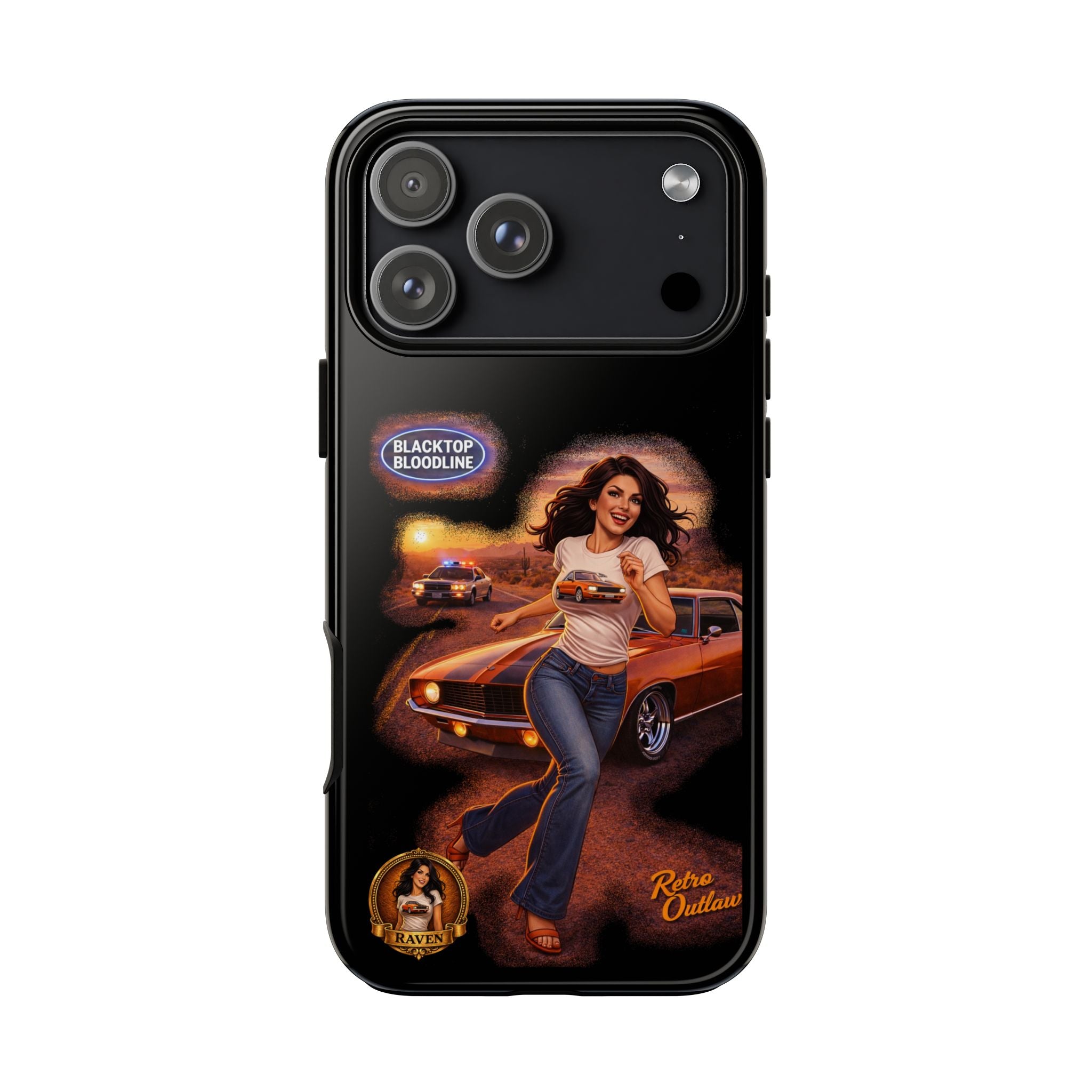 Retro Outlaw | Pin-Up Girl Series | Raven — Tough Phone Case