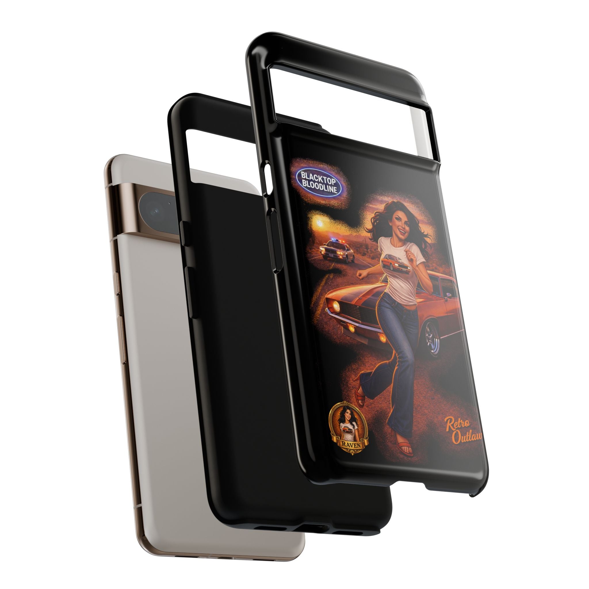 Retro Outlaw | Pin-Up Girl Series | Raven — Tough Phone Case