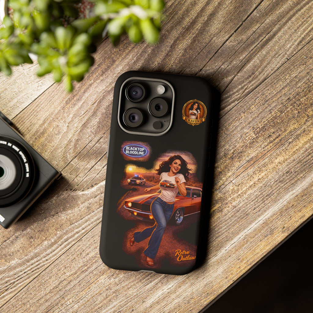 Retro Outlaw | Pin-Up Girl Series | Raven — Tough Phone Case