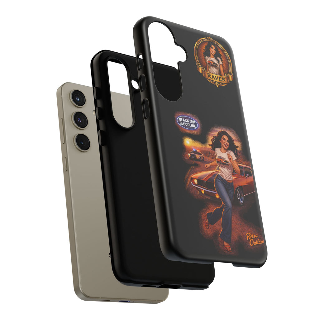Retro Outlaw | Pin-Up Girl Series | Raven — Tough Phone Case