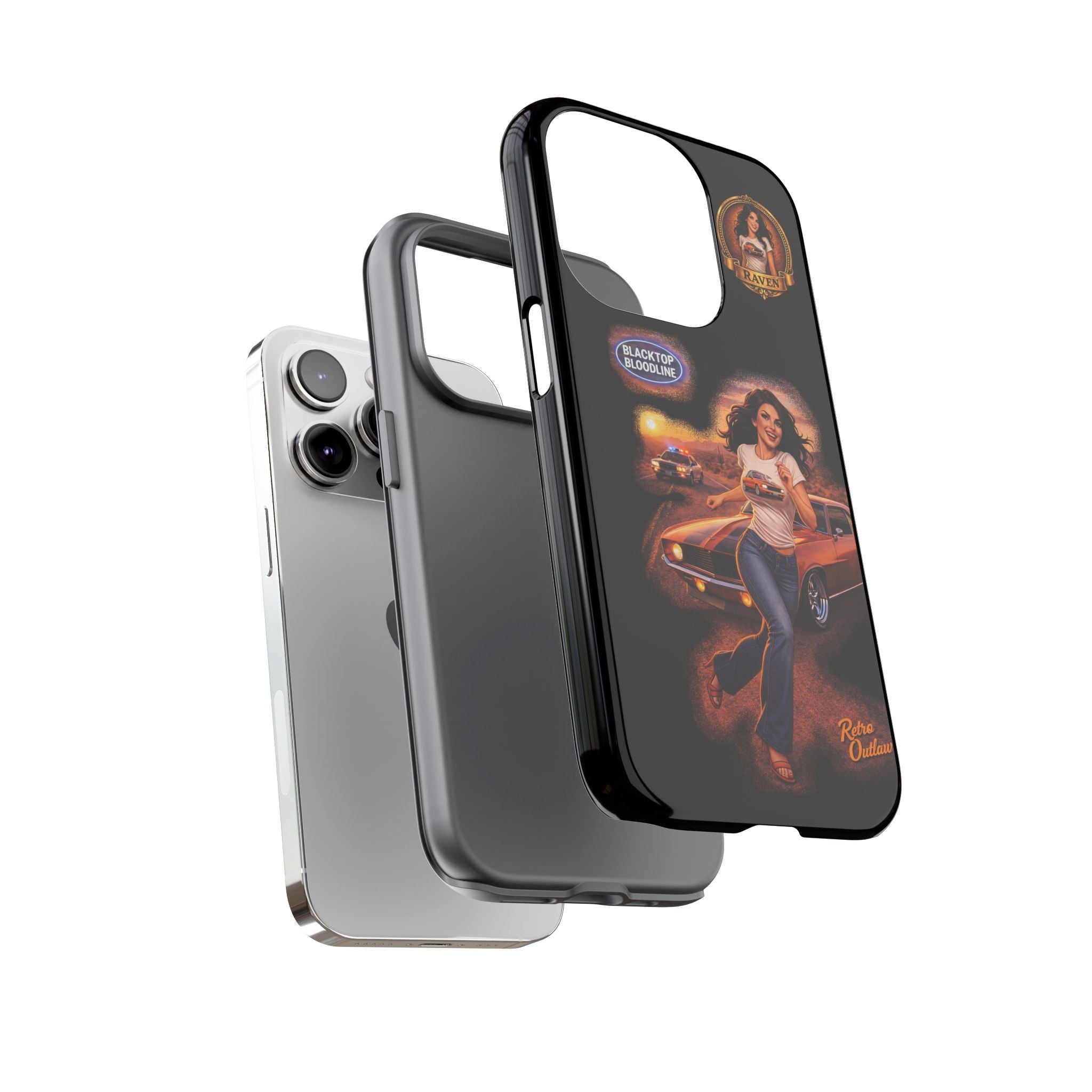 Retro Outlaw | Pin-Up Girl Series | Raven — Tough Phone Case