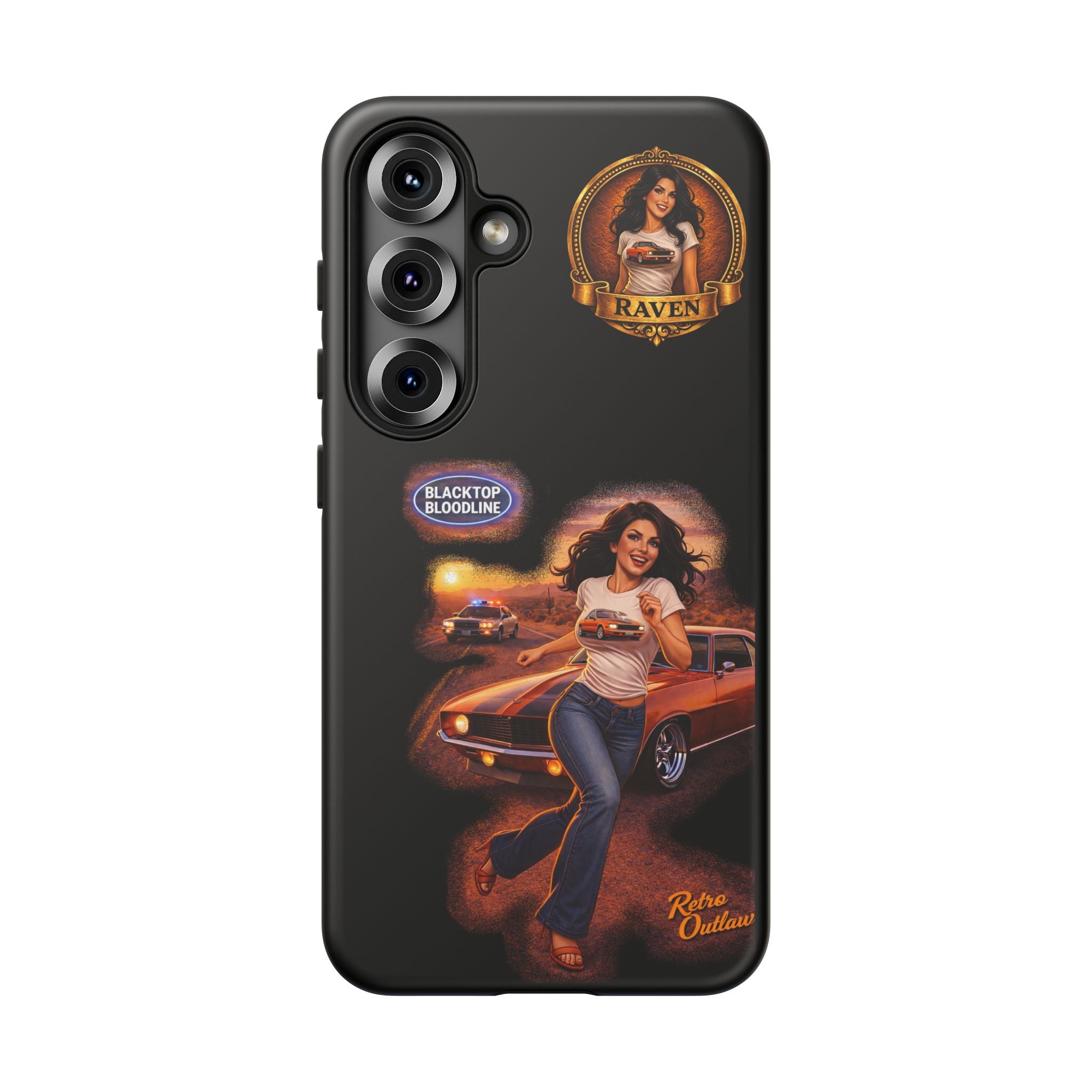 Retro Outlaw | Pin-Up Girl Series | Raven — Tough Phone Case