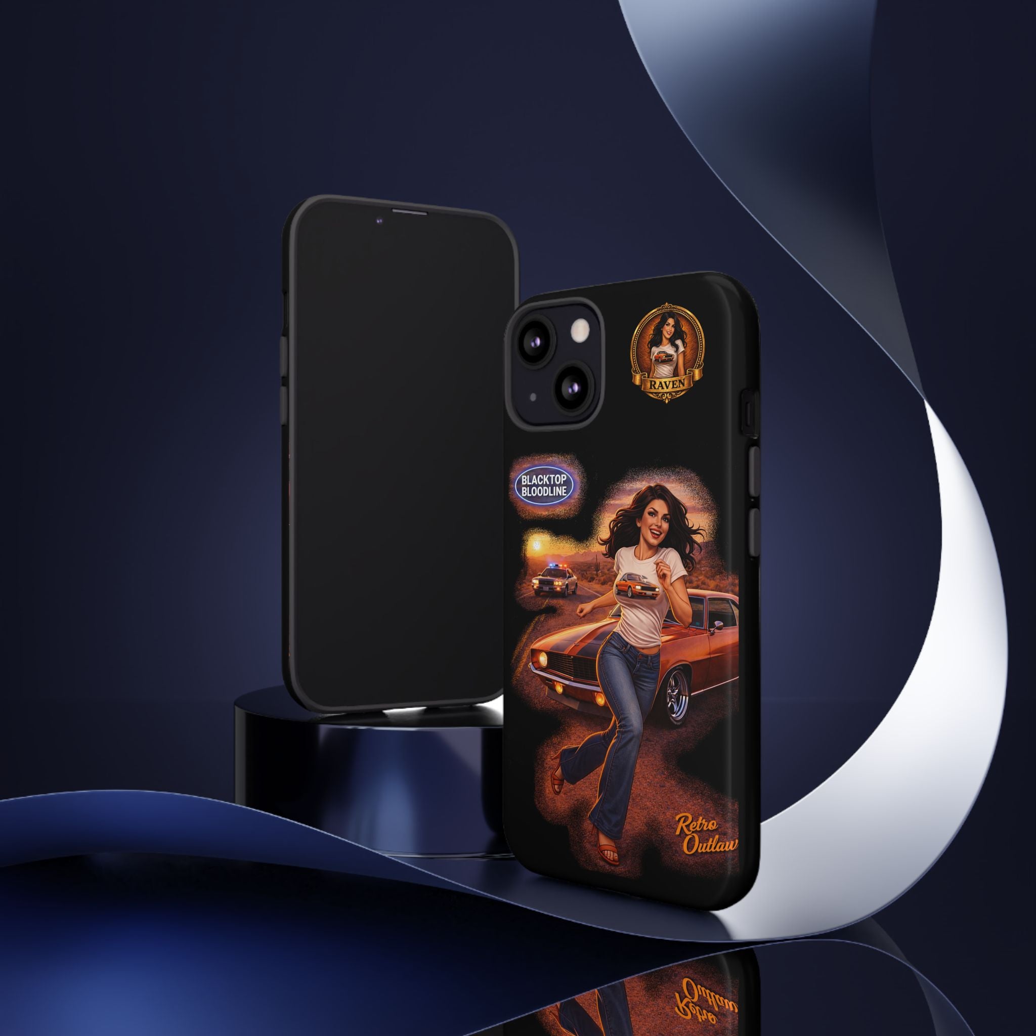 Retro Outlaw | Pin-Up Girl Series | Raven — Tough Phone Case