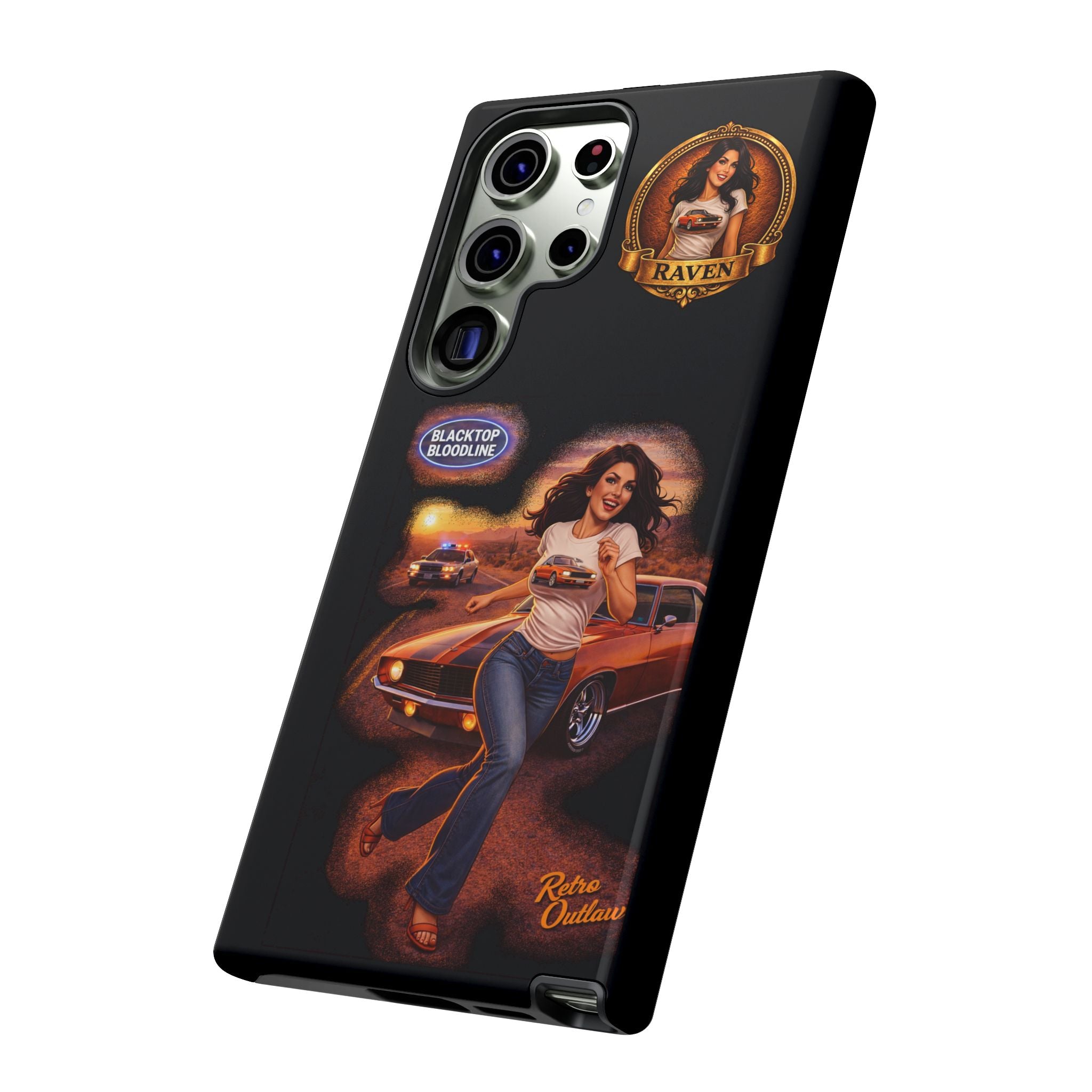 Retro Outlaw | Pin-Up Girl Series | Raven — Tough Phone Case
