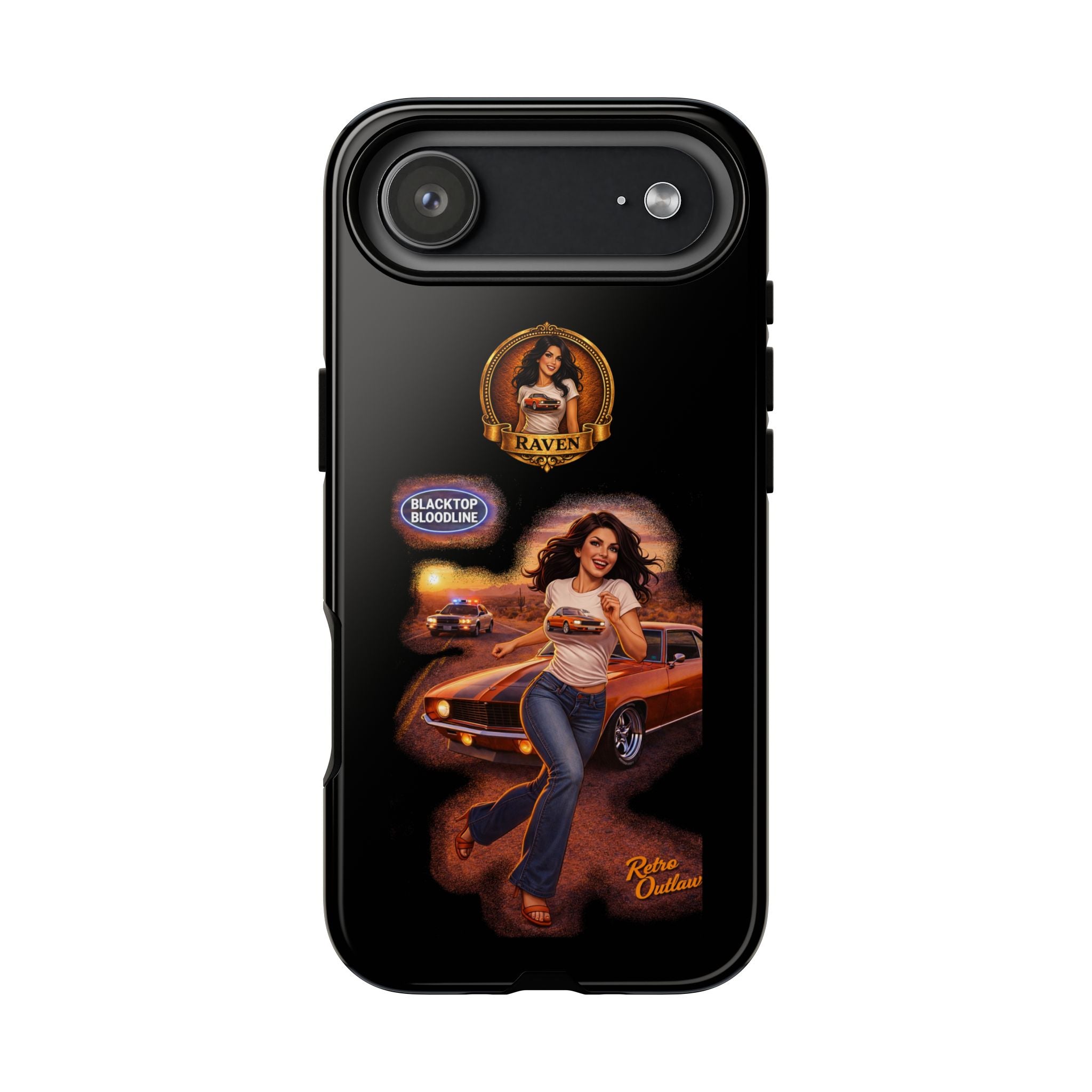 Retro Outlaw | Pin-Up Girl Series | Raven — Tough Phone Case