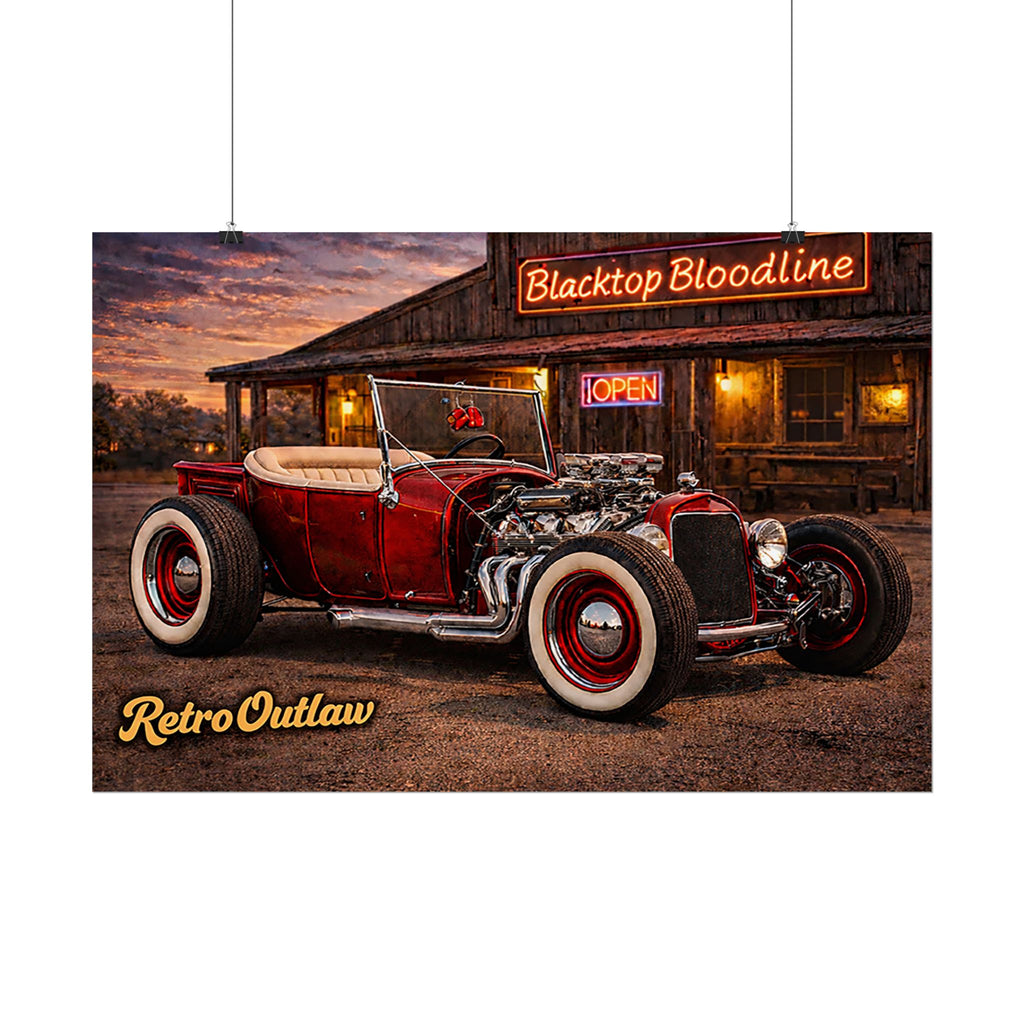 Retro Outlaw — Hot Rod Rolled Poster
