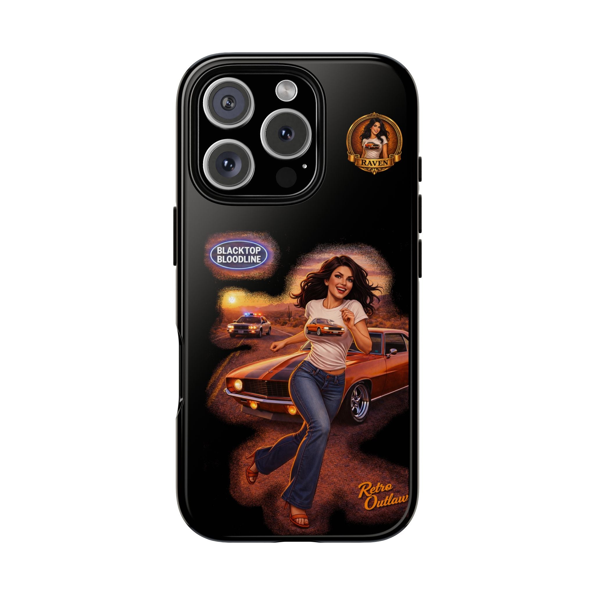 Retro Outlaw | Pin-Up Girl Series | Raven — Tough Phone Case