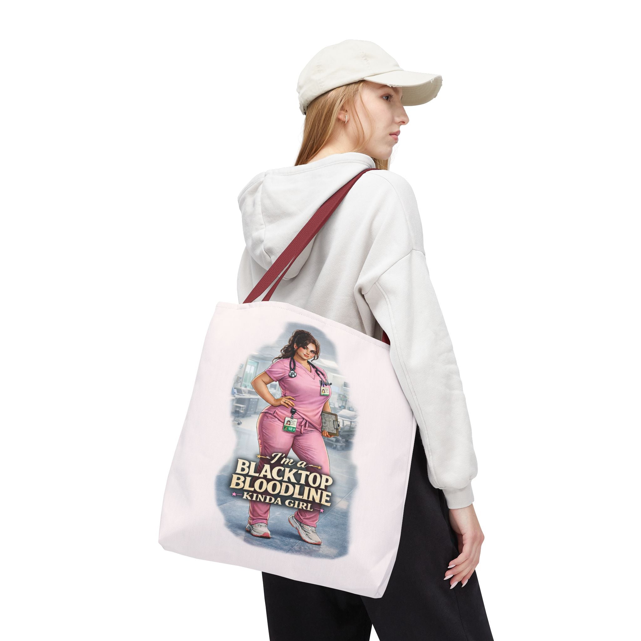 Blacktop Bloodline Kinda Girl – Nurse Tote Bag (Healthcare Hero Edition)