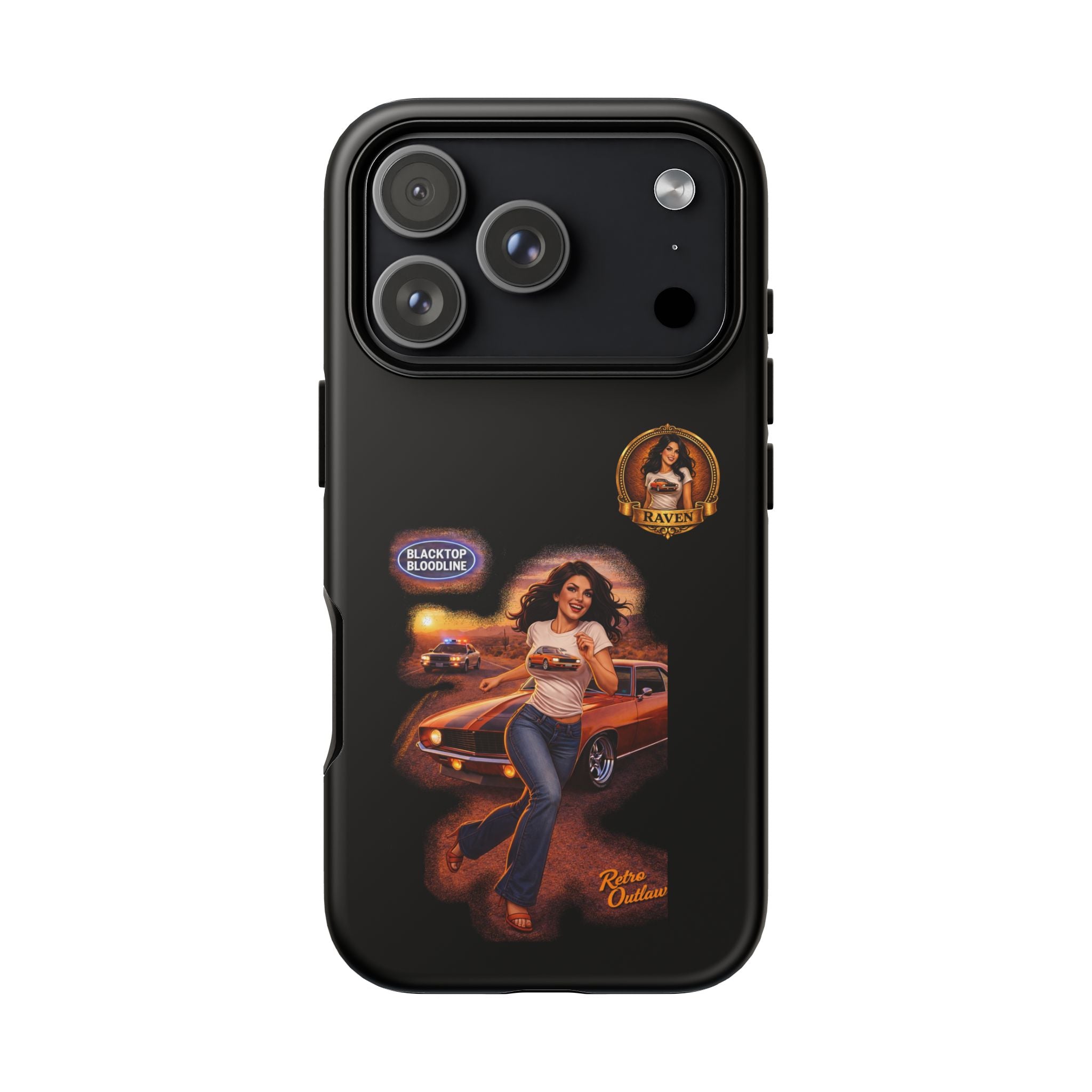 Retro Outlaw | Pin-Up Girl Series | Raven — Tough Phone Case