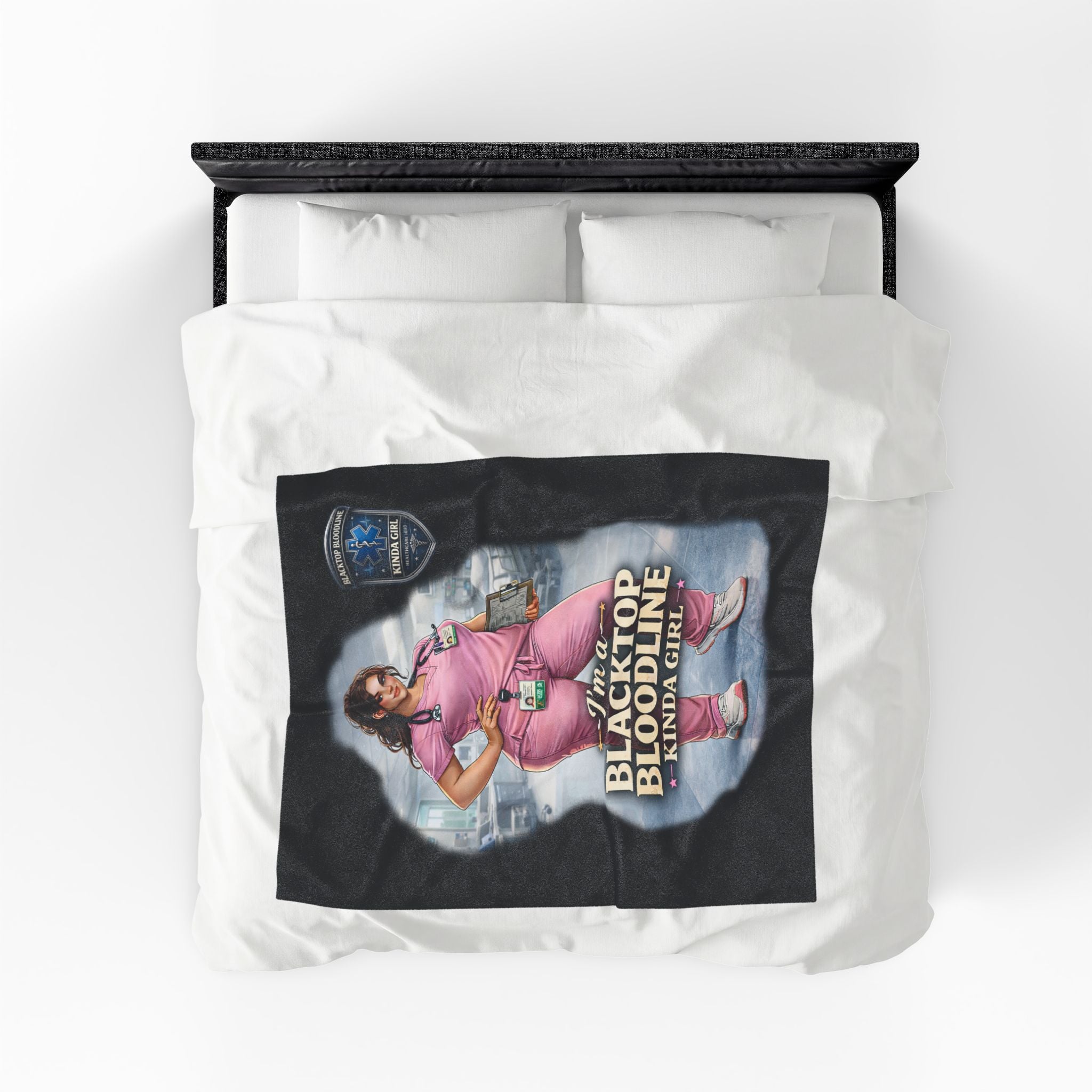Blacktop Bloodline Kinda Girl – Nurse Plush Blanket (Healthcare Hero Edition)