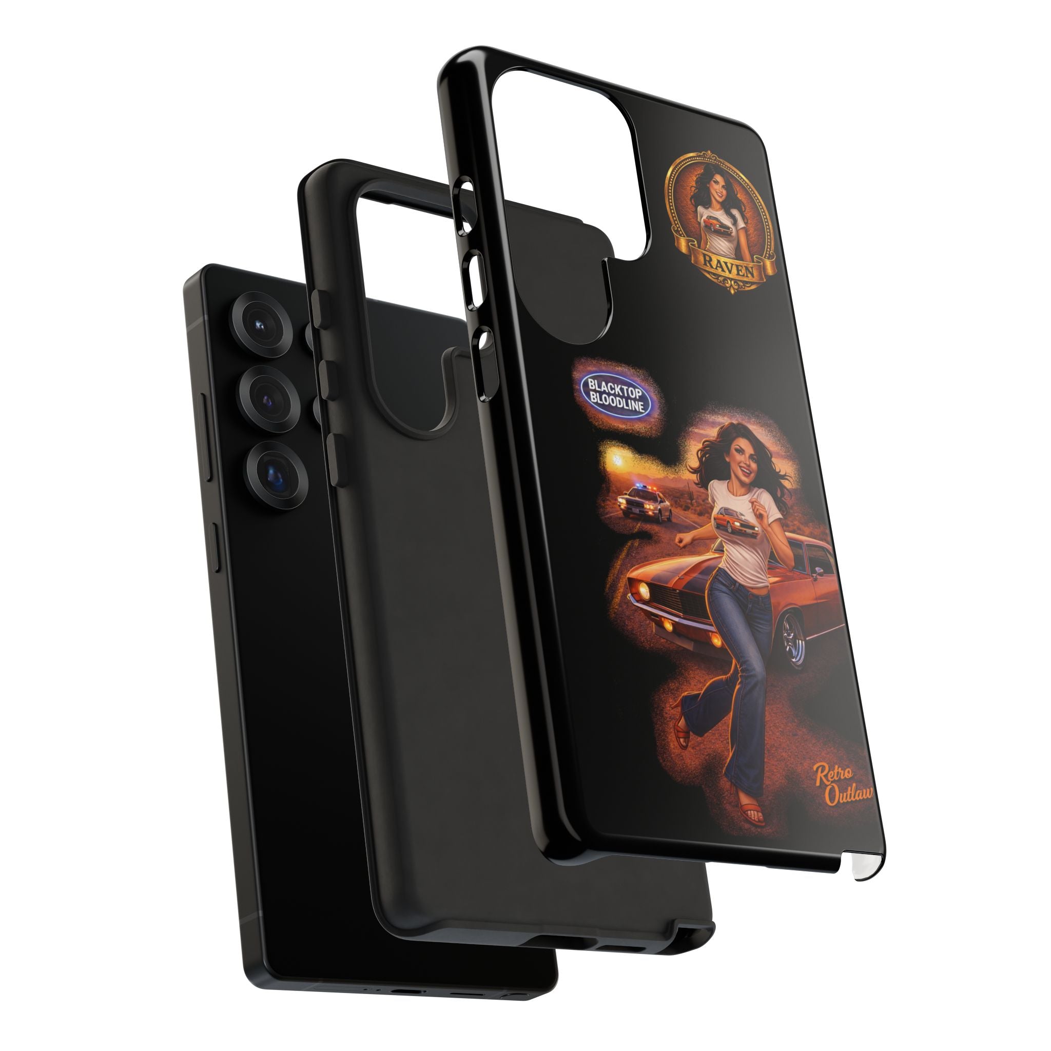 Retro Outlaw | Pin-Up Girl Series | Raven — Tough Phone Case