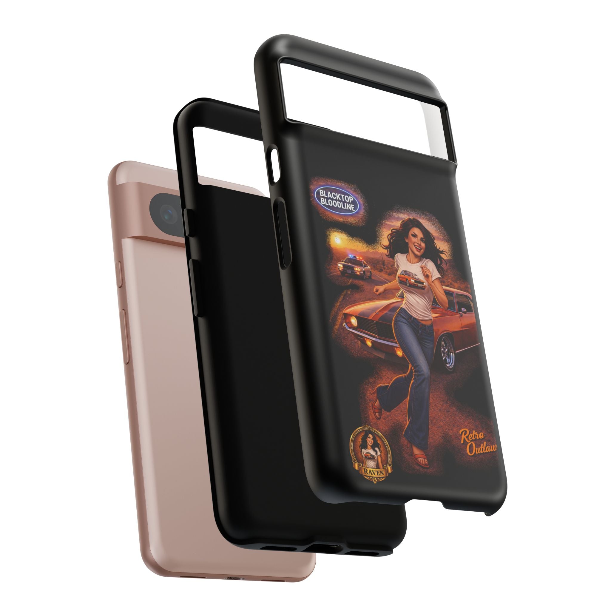 Retro Outlaw | Pin-Up Girl Series | Raven — Tough Phone Case