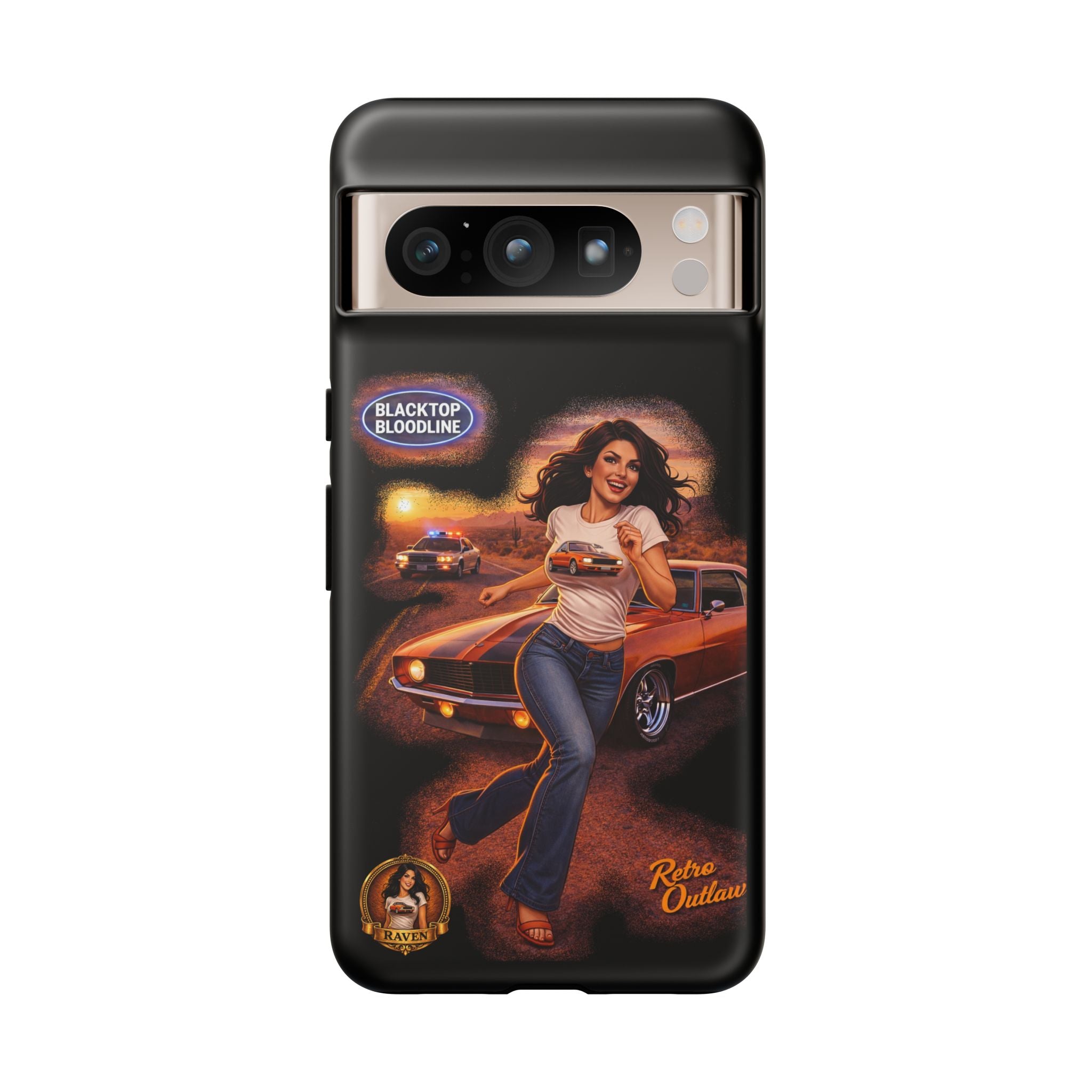 Retro Outlaw | Pin-Up Girl Series | Raven — Tough Phone Case