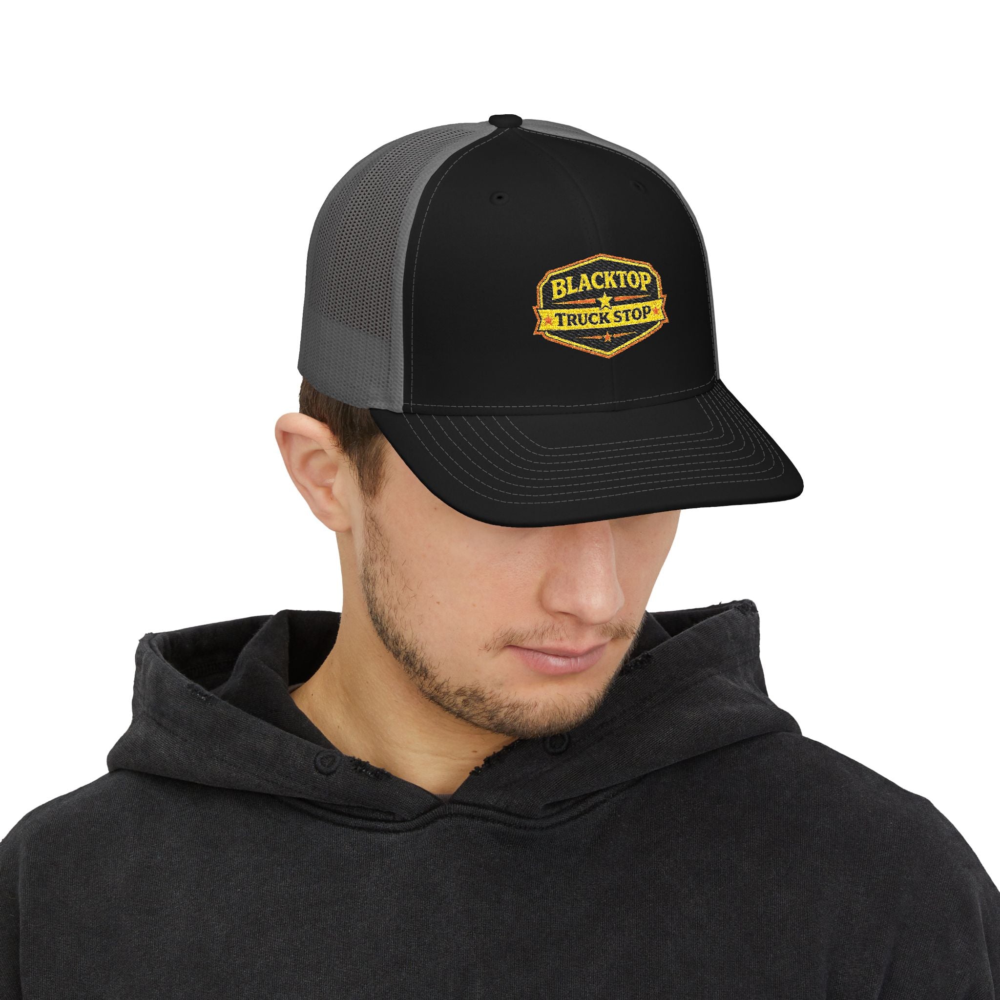 Blacktop Truck Stop — Embroidered Trucker Cap