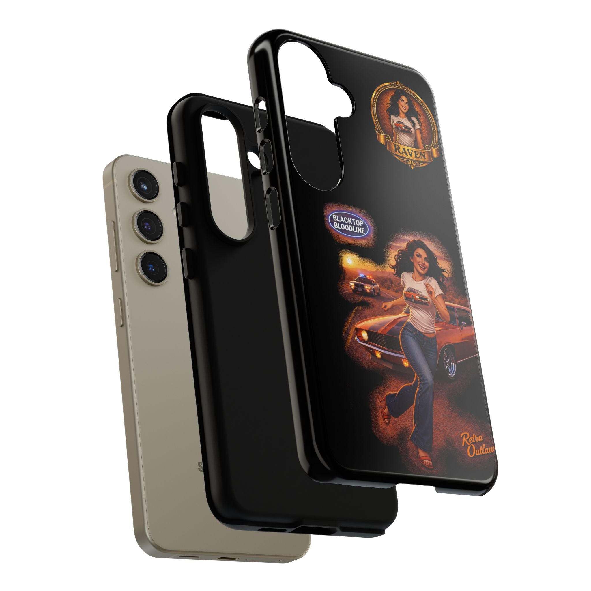Retro Outlaw | Pin-Up Girl Series | Raven — Tough Phone Case