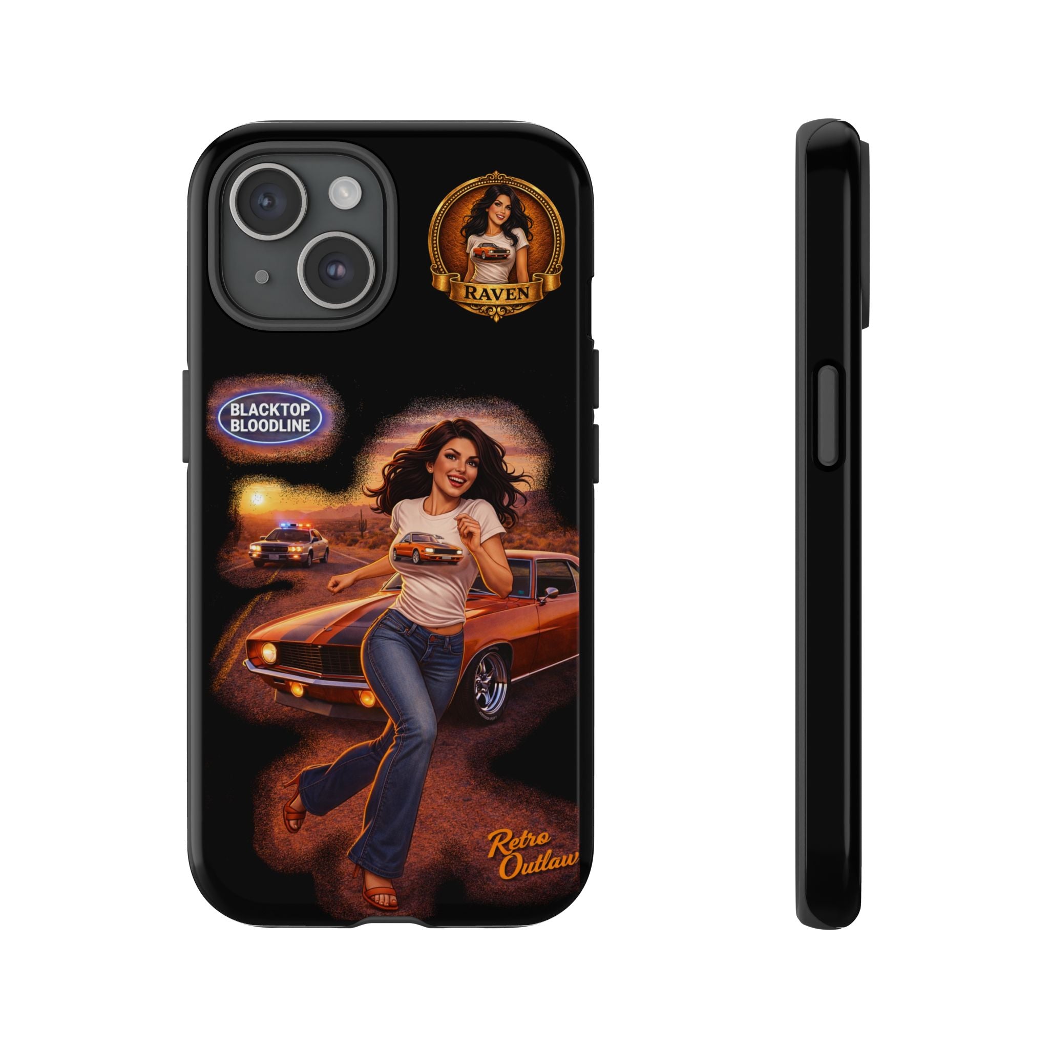 Retro Outlaw | Pin-Up Girl Series | Raven — Tough Phone Case