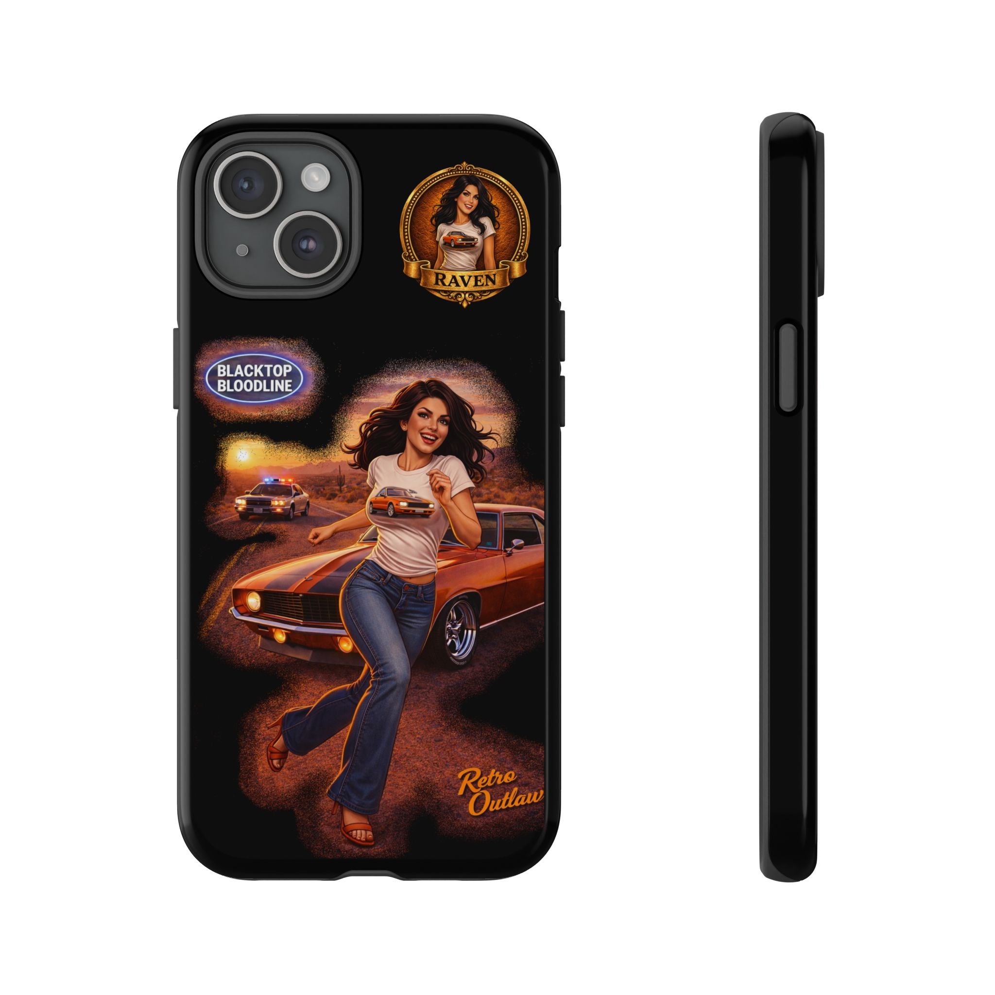 Retro Outlaw | Pin-Up Girl Series | Raven — Tough Phone Case