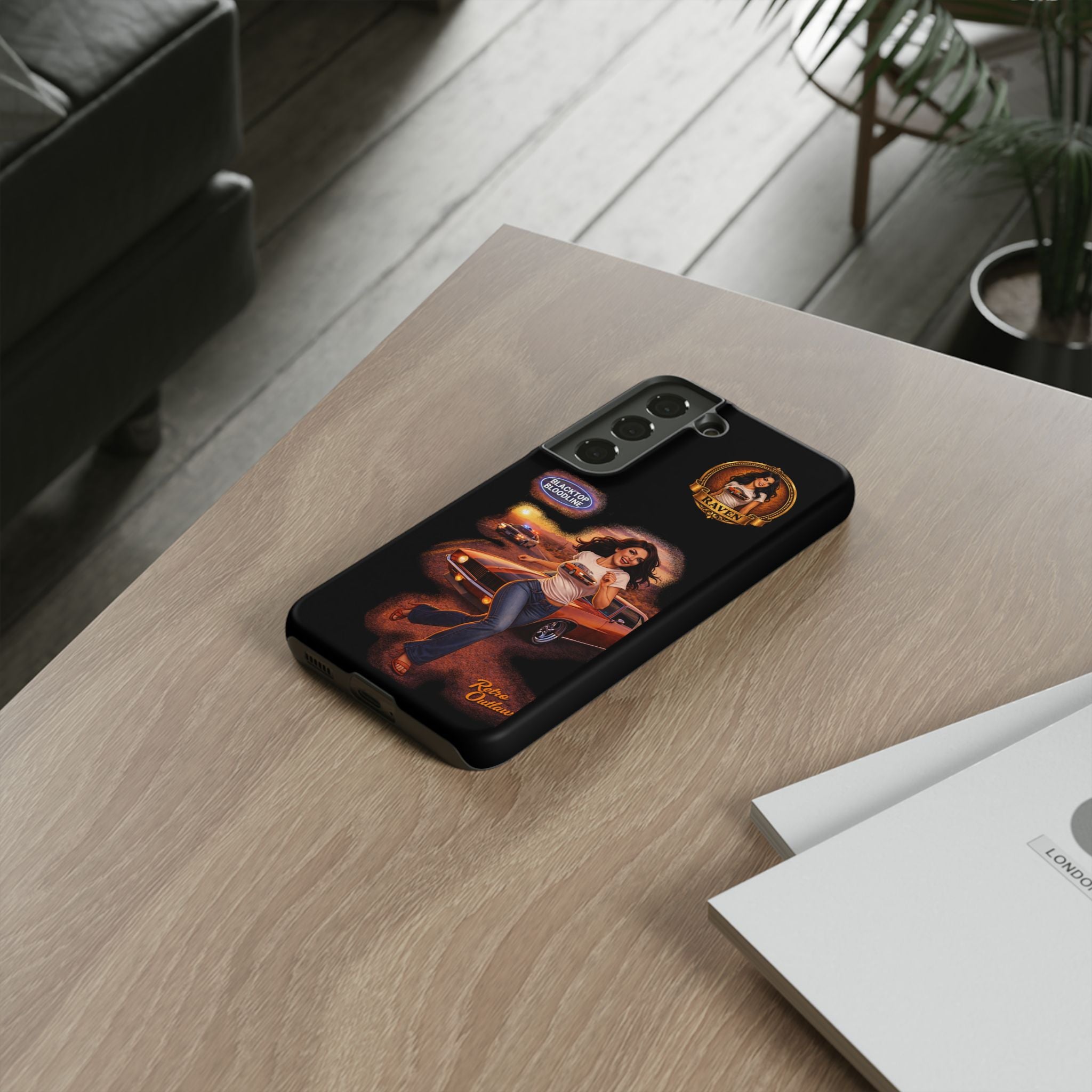 Retro Outlaw | Pin-Up Girl Series | Raven — Tough Phone Case