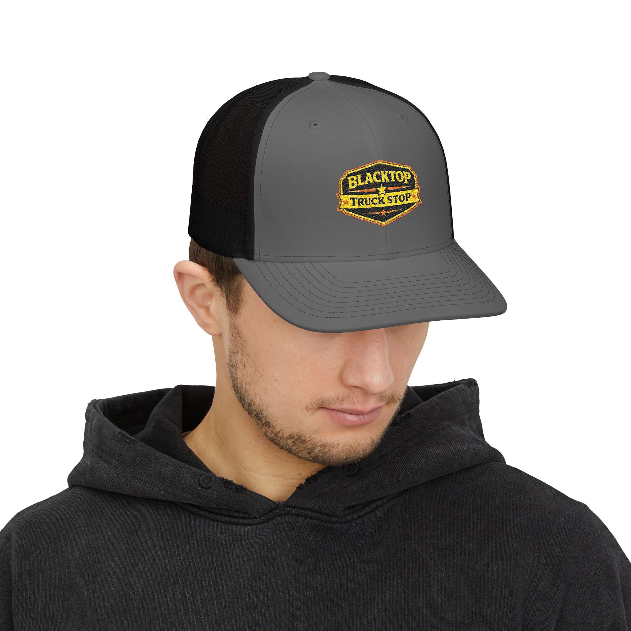 Blacktop Truck Stop — Embroidered Trucker Cap