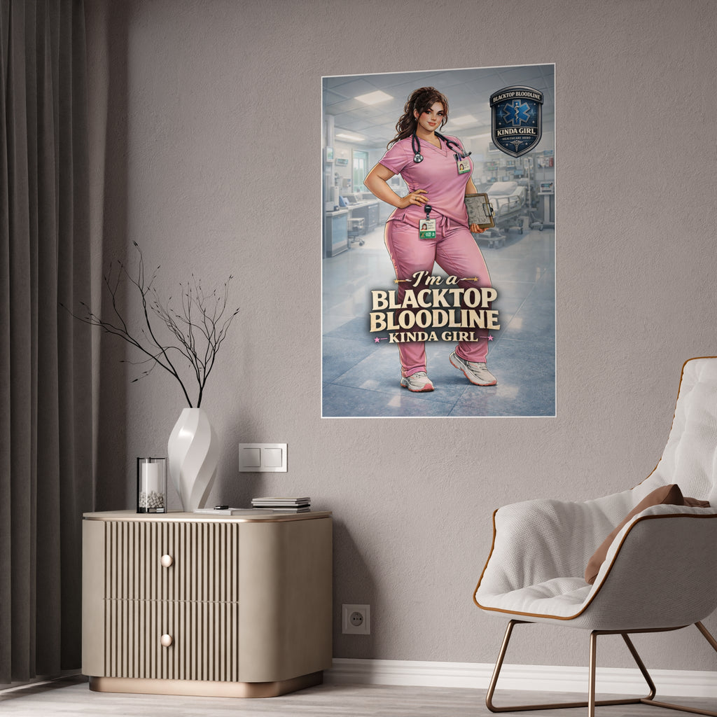 Blacktop Bloodline Kinda Girl – Nurse Art Poster (Healthcare Hero Edition)