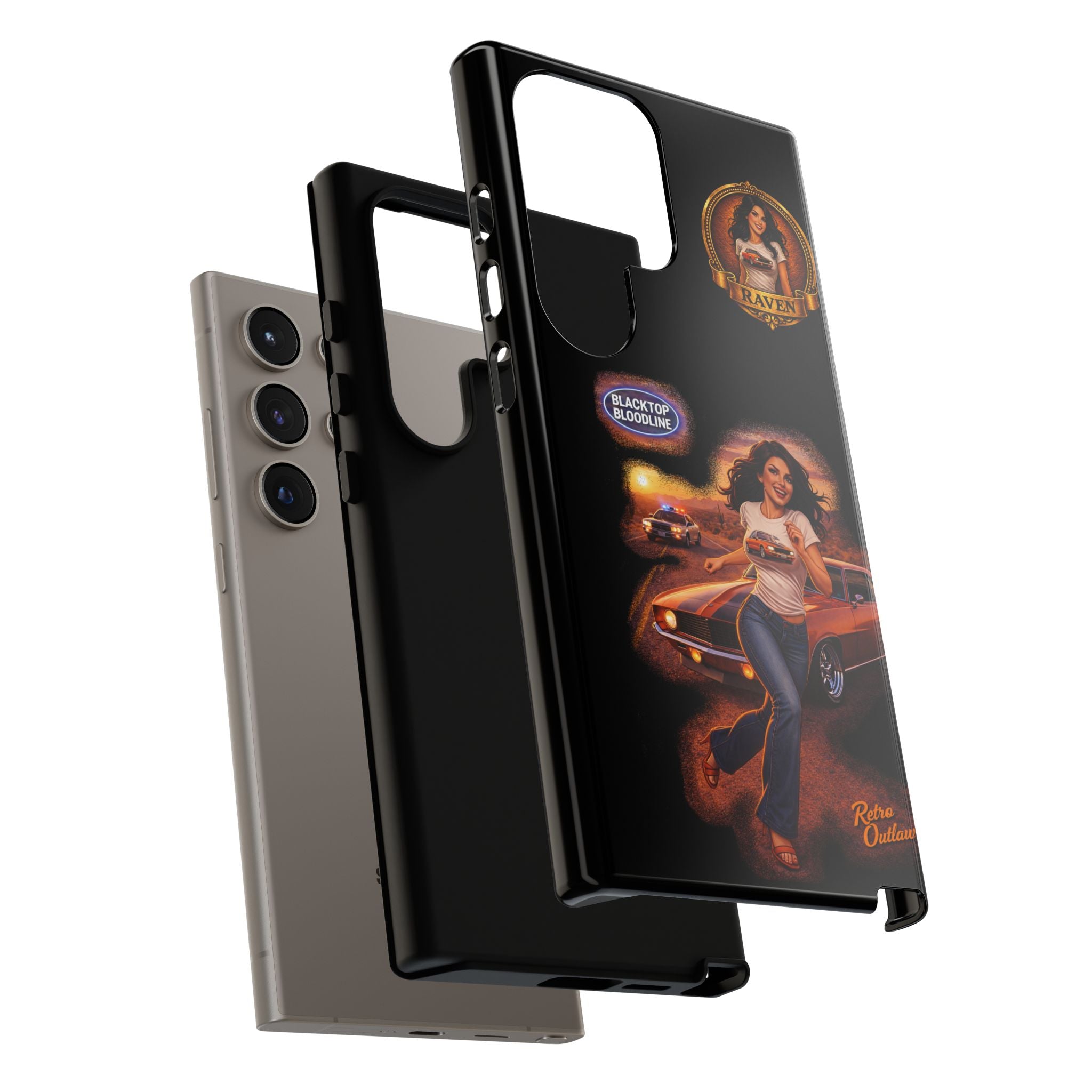 Retro Outlaw | Pin-Up Girl Series | Raven — Tough Phone Case