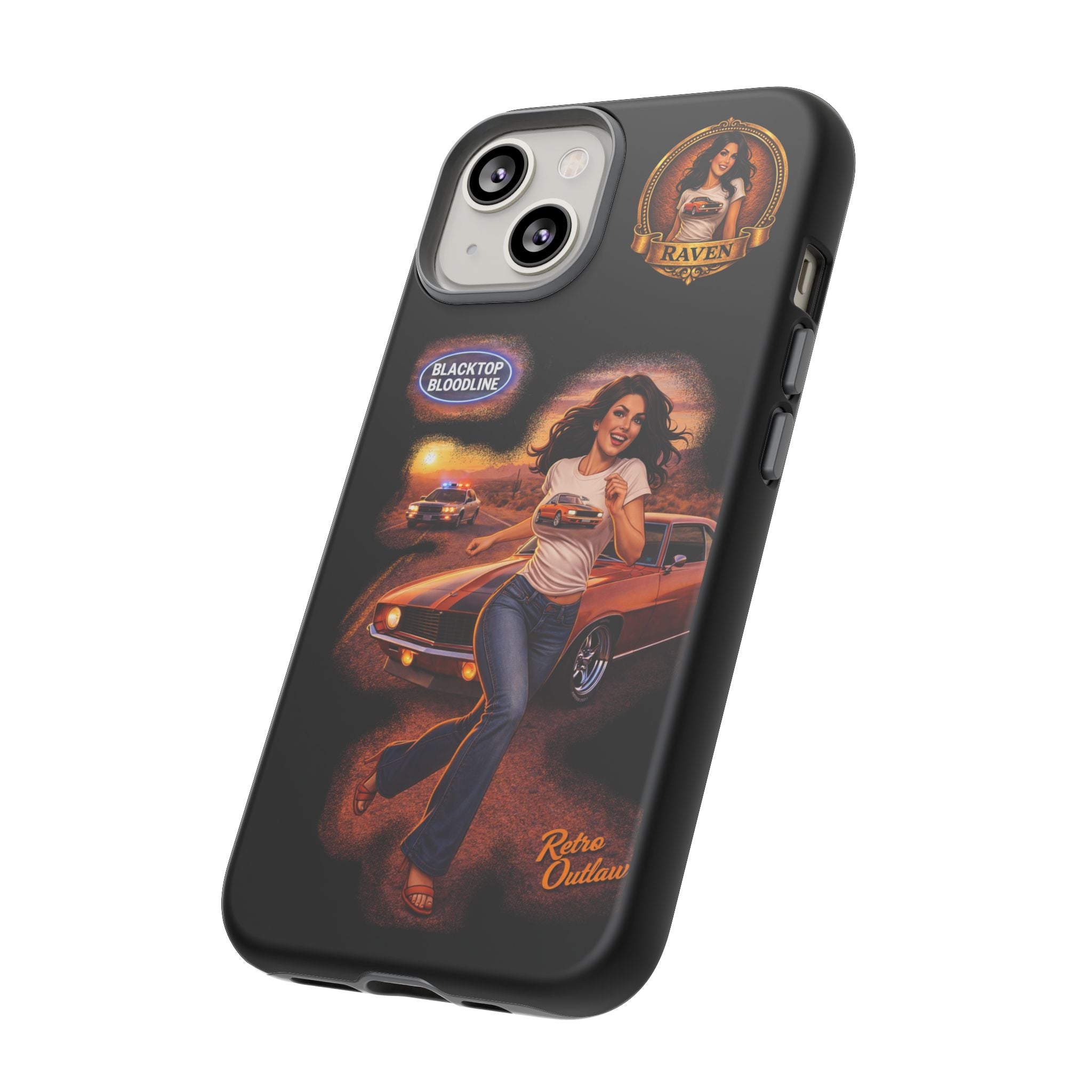 Retro Outlaw | Pin-Up Girl Series | Raven — Tough Phone Case