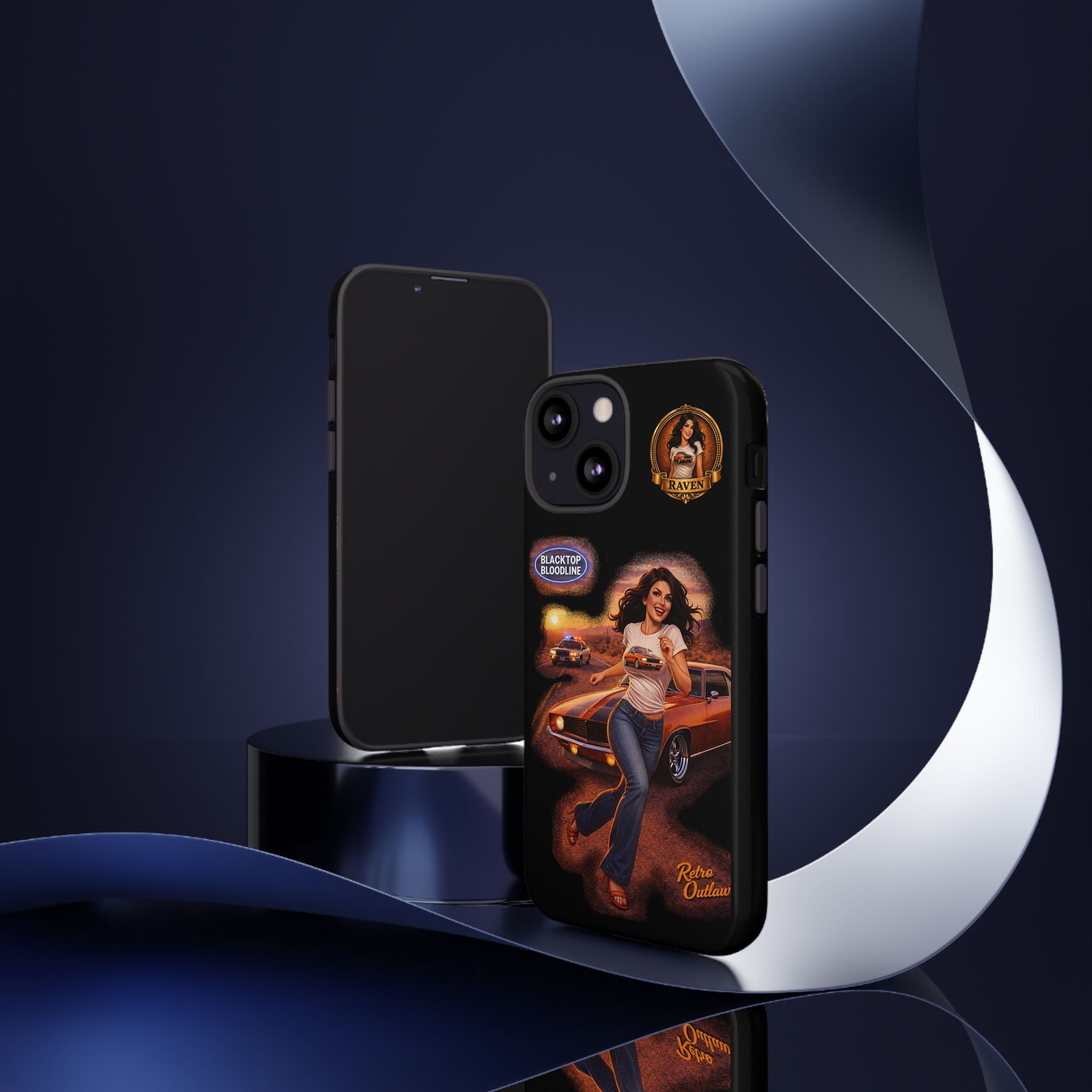 Retro Outlaw | Pin-Up Girl Series | Raven — Tough Phone Case