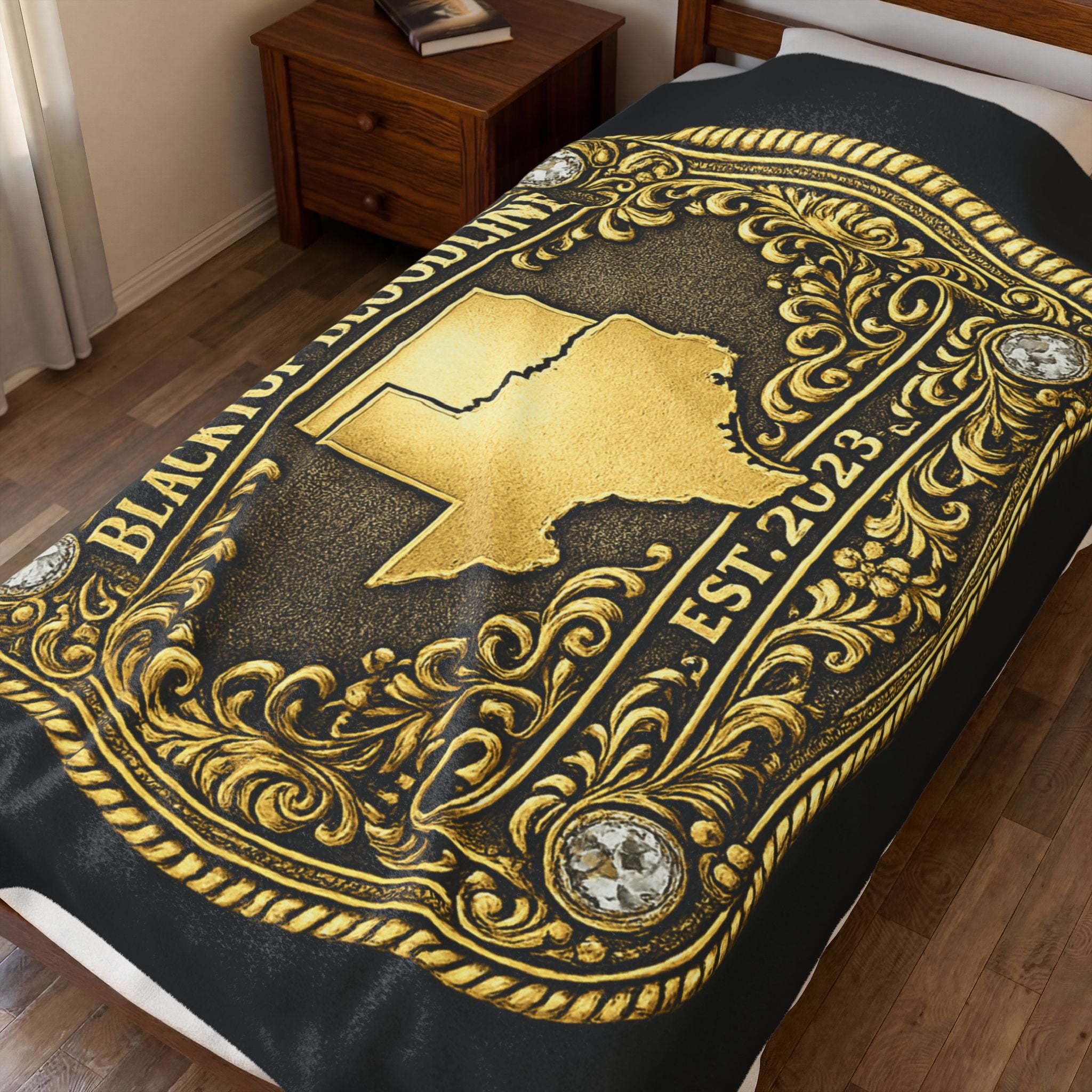 Gold Buckle — Velveteen Plush Blanket