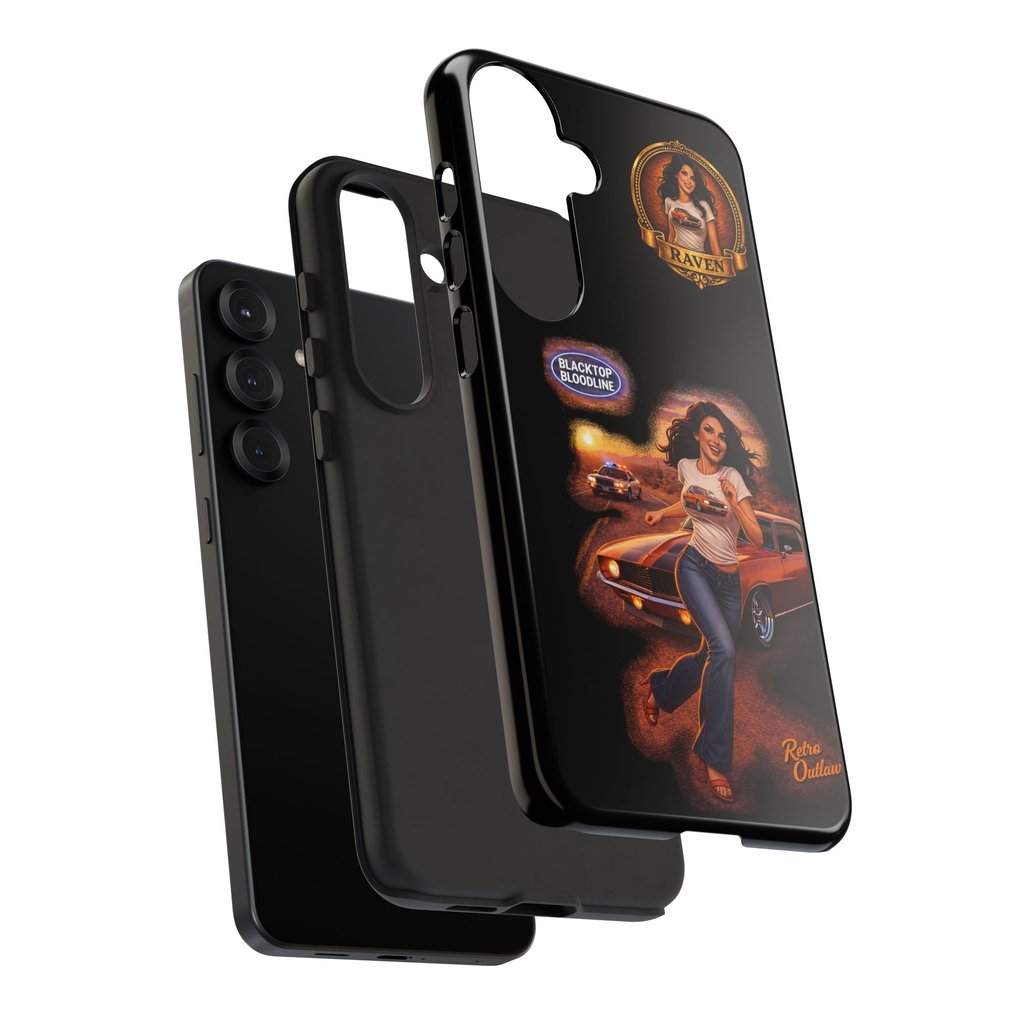 Retro Outlaw | Pin-Up Girl Series | Raven — Tough Phone Case