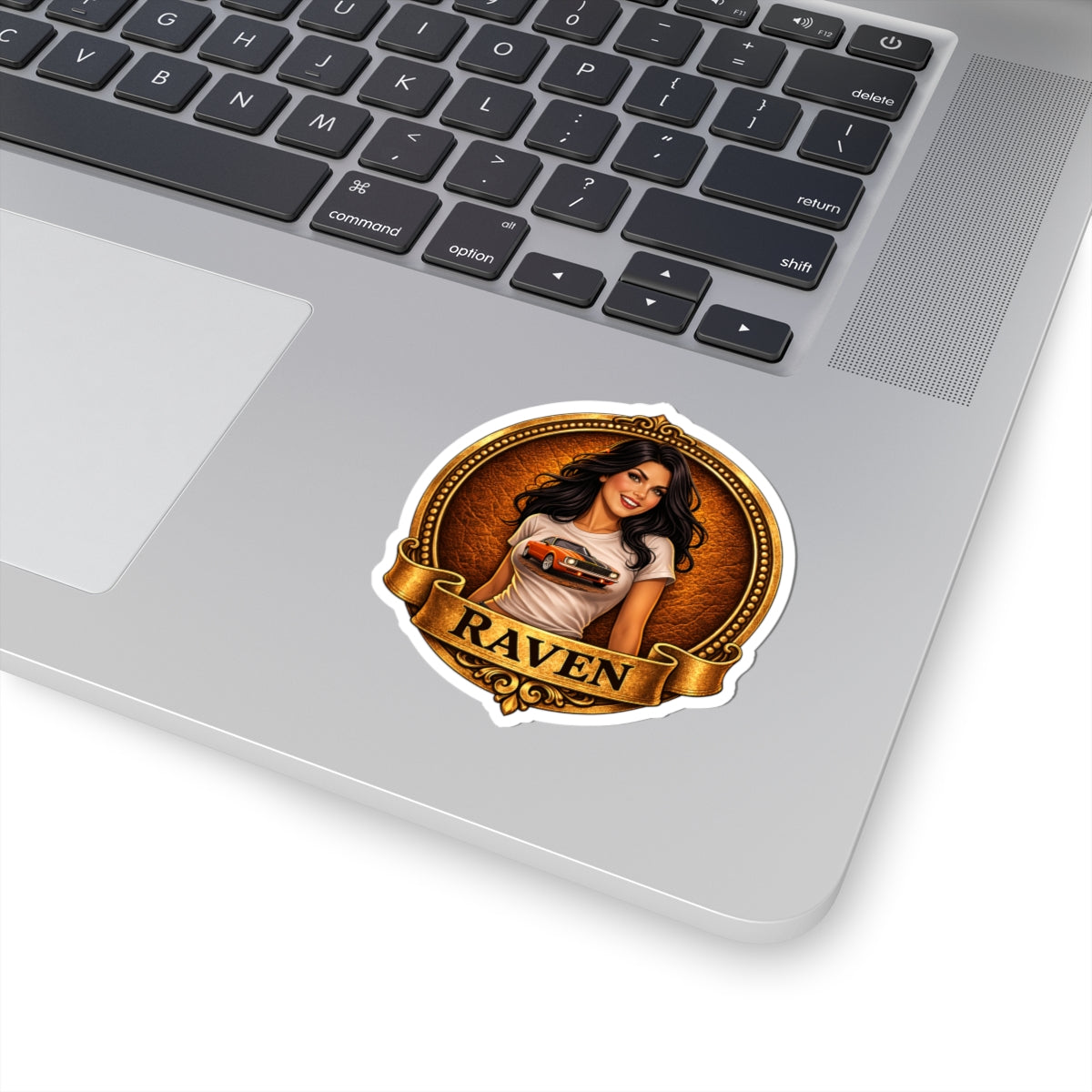 Retro Outlaw | Pin-Up Girl Series | Raven — Kiss-Cut Sticker