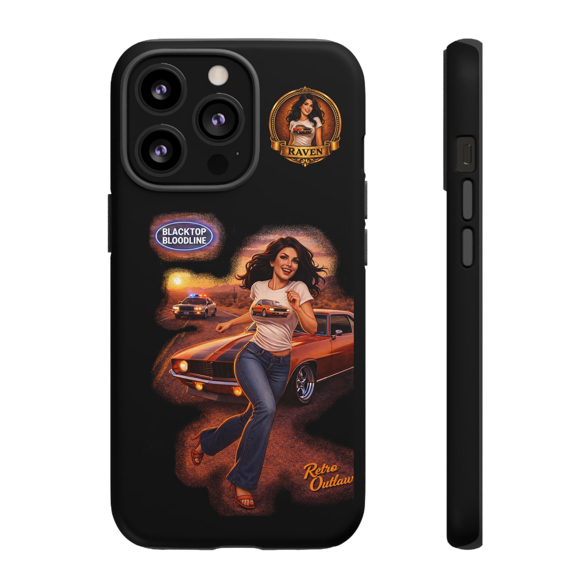 Retro Outlaw | Pin-Up Girl Series | Raven — Tough Phone Case