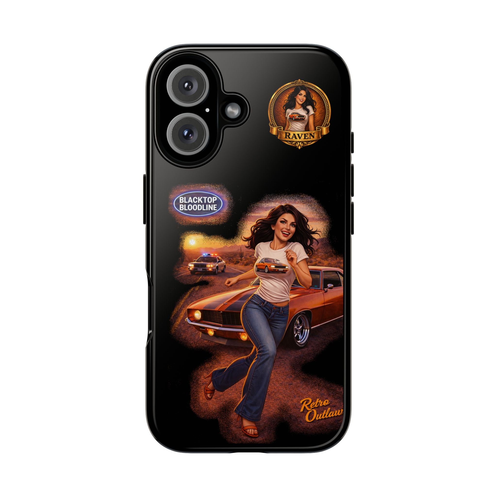 Retro Outlaw | Pin-Up Girl Series | Raven — Tough Phone Case