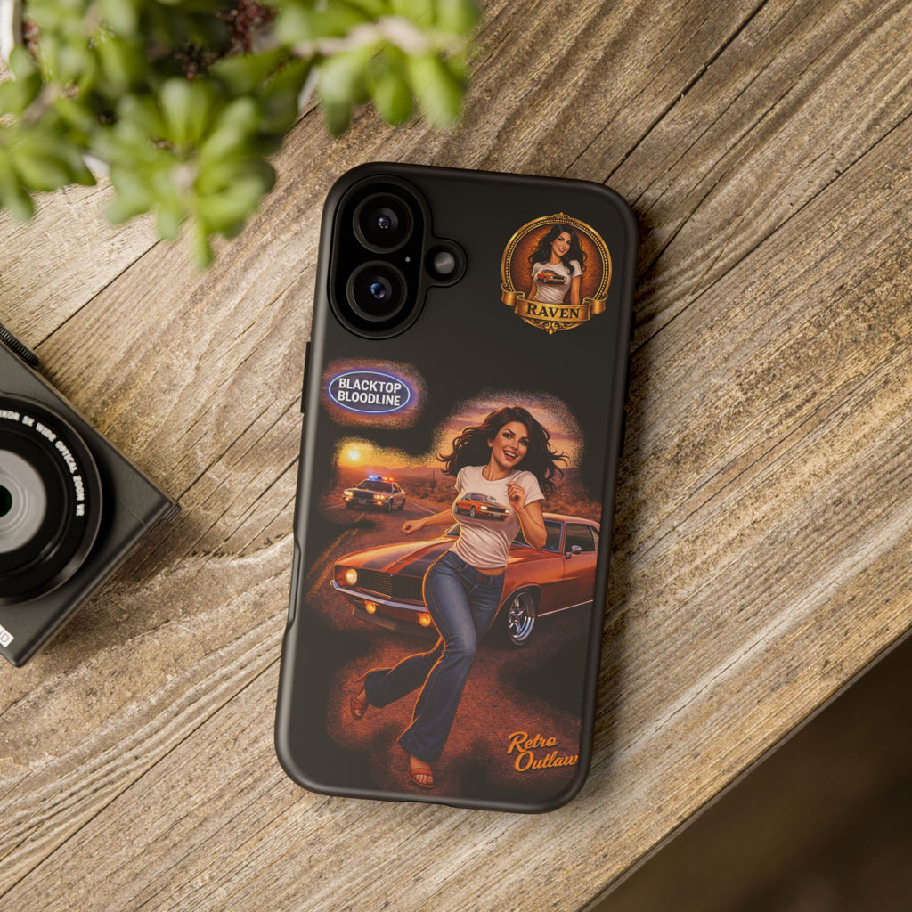 Retro Outlaw | Pin-Up Girl Series | Raven — Tough Phone Case