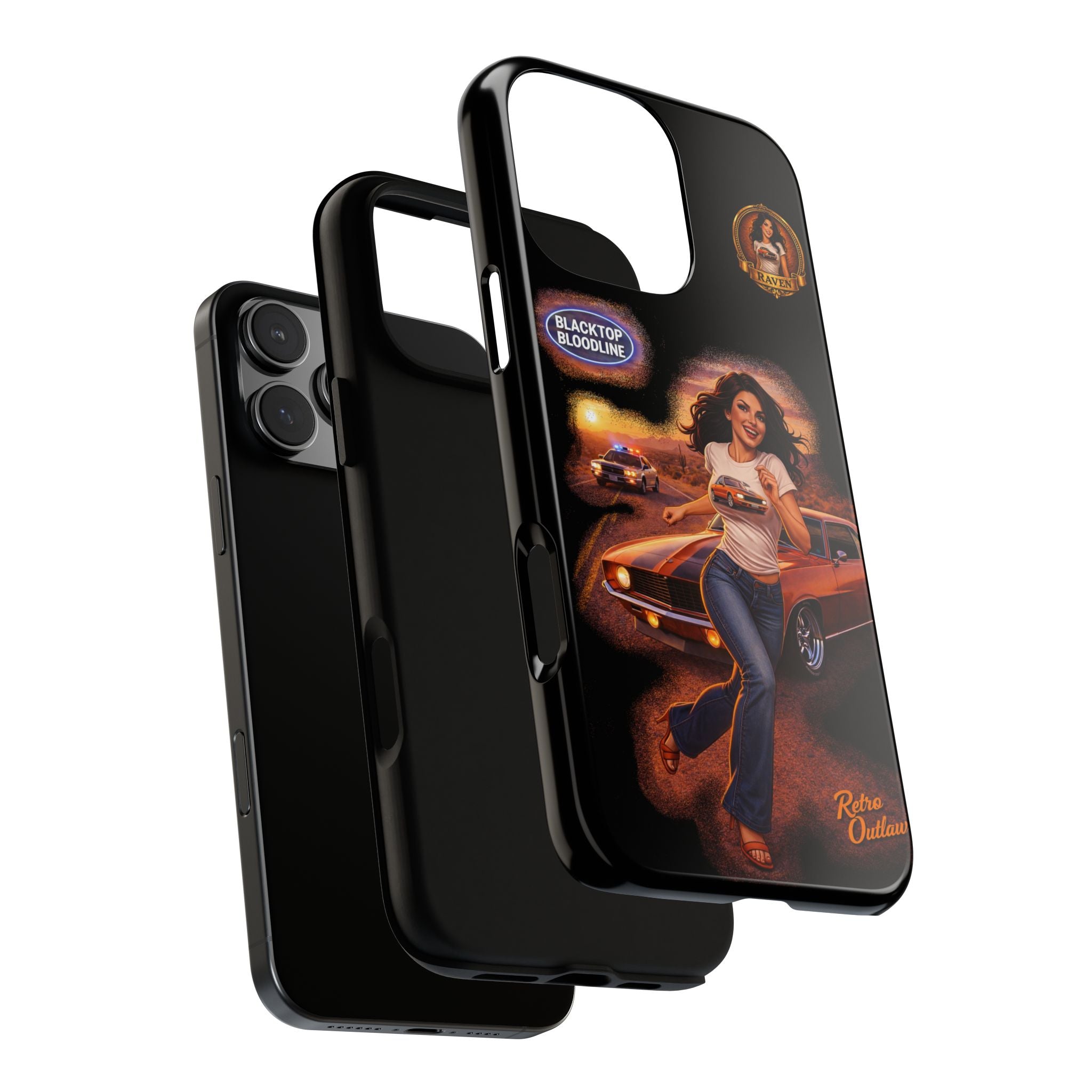 Retro Outlaw | Pin-Up Girl Series | Raven — Tough Phone Case