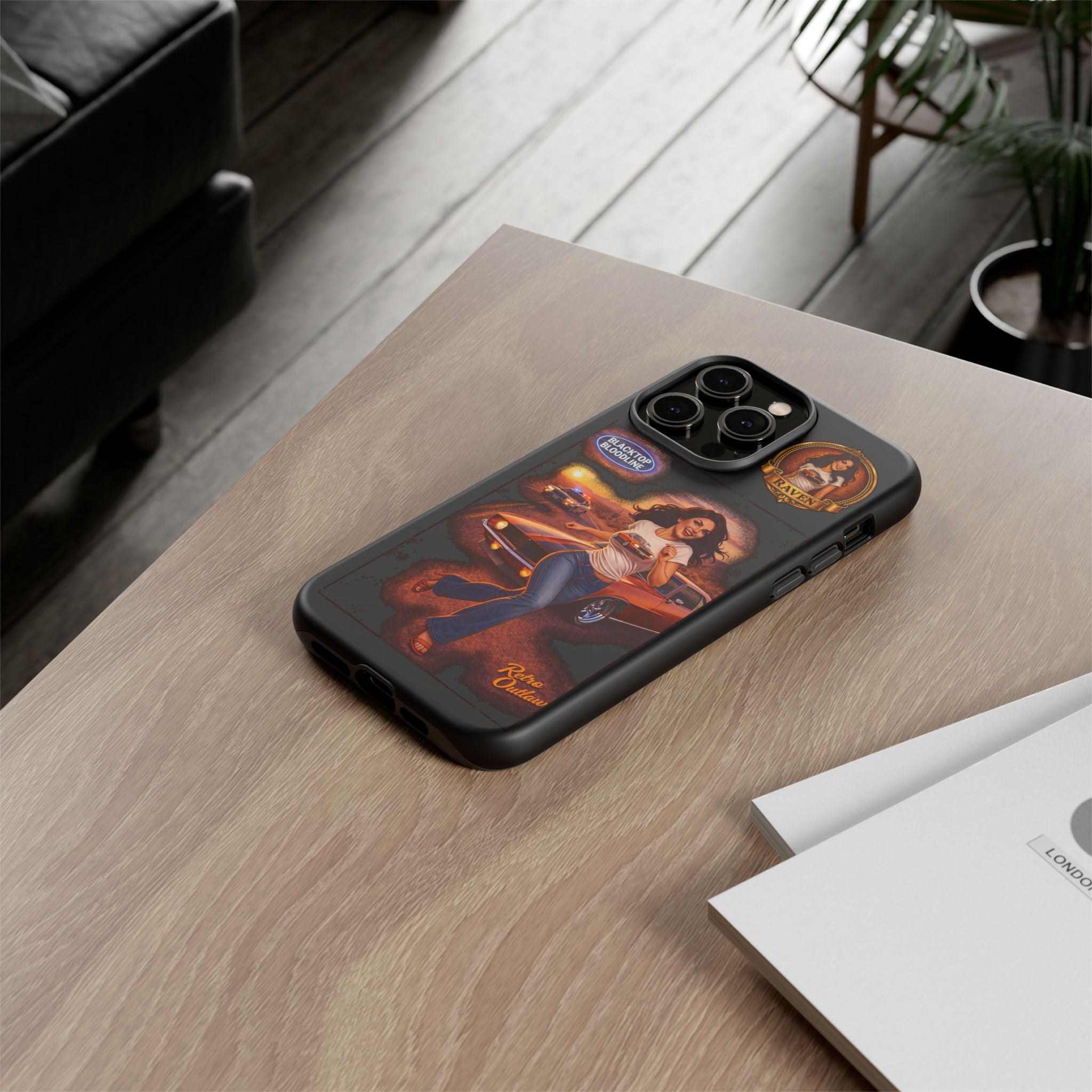 Retro Outlaw | Pin-Up Girl Series | Raven — Tough Phone Case