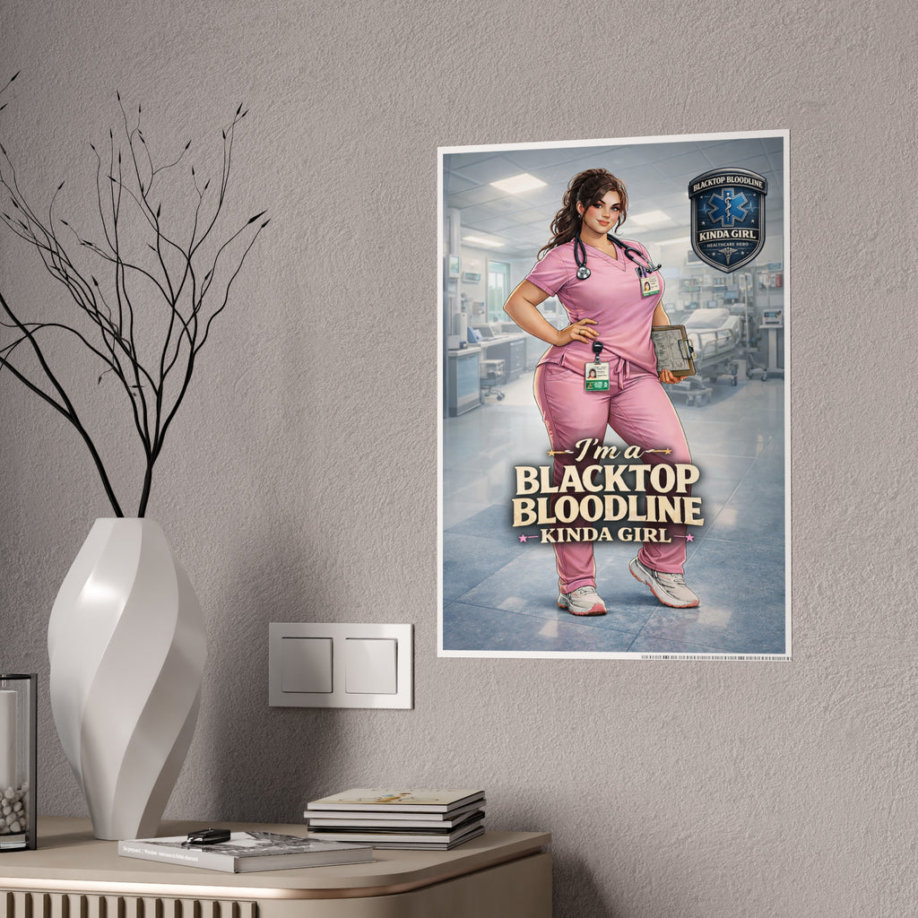 Blacktop Bloodline Kinda Girl – Nurse Art Poster (Healthcare Hero Edition)