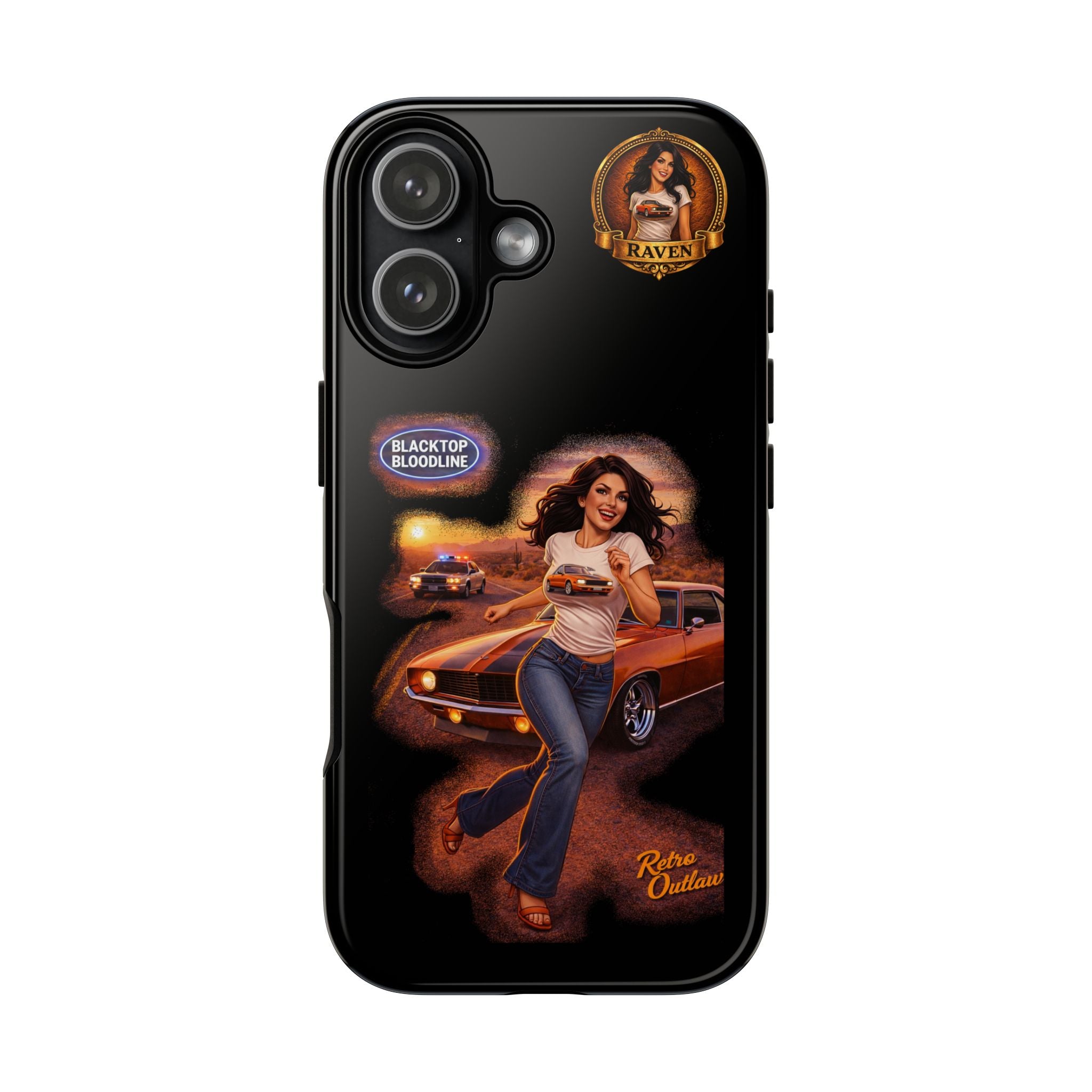 Retro Outlaw | Pin-Up Girl Series | Raven — Tough Phone Case