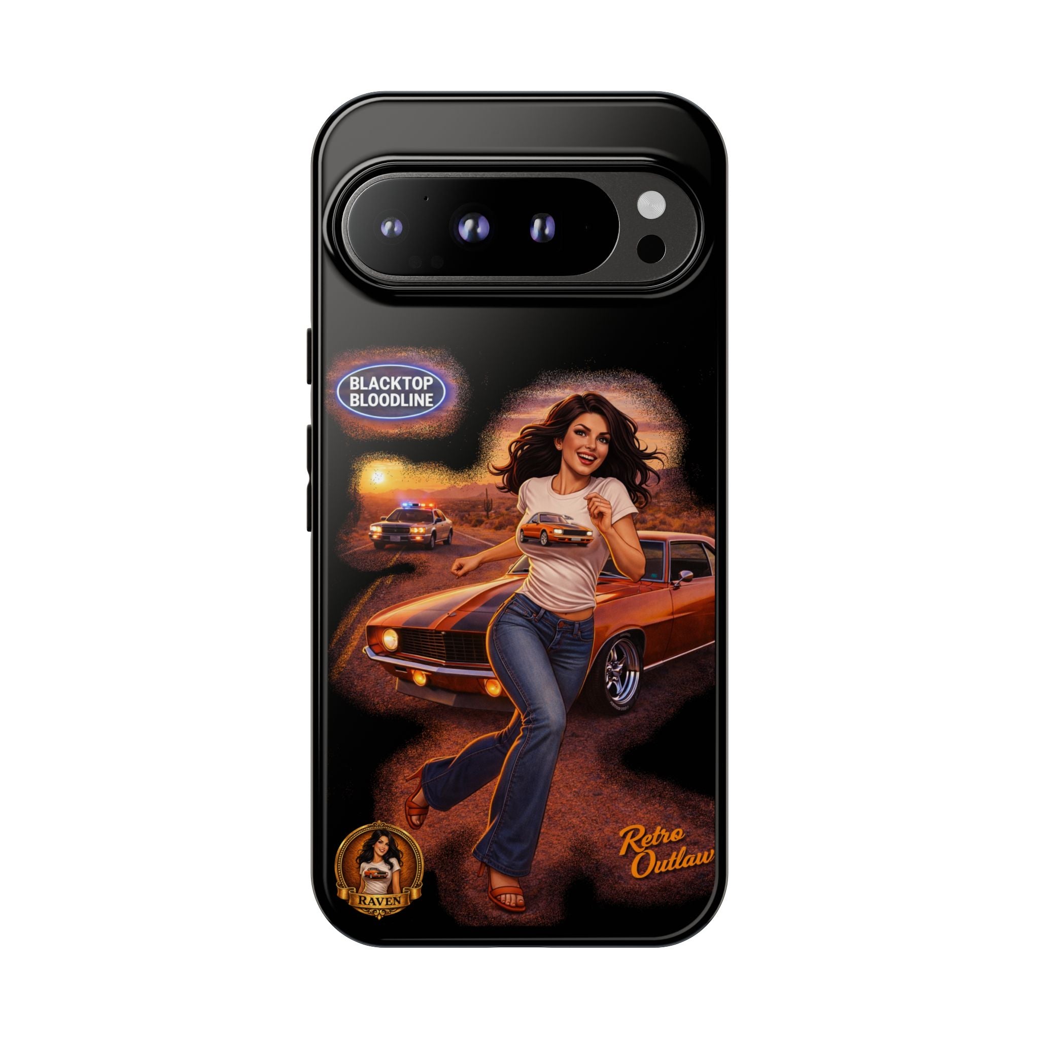Retro Outlaw | Pin-Up Girl Series | Raven — Tough Phone Case