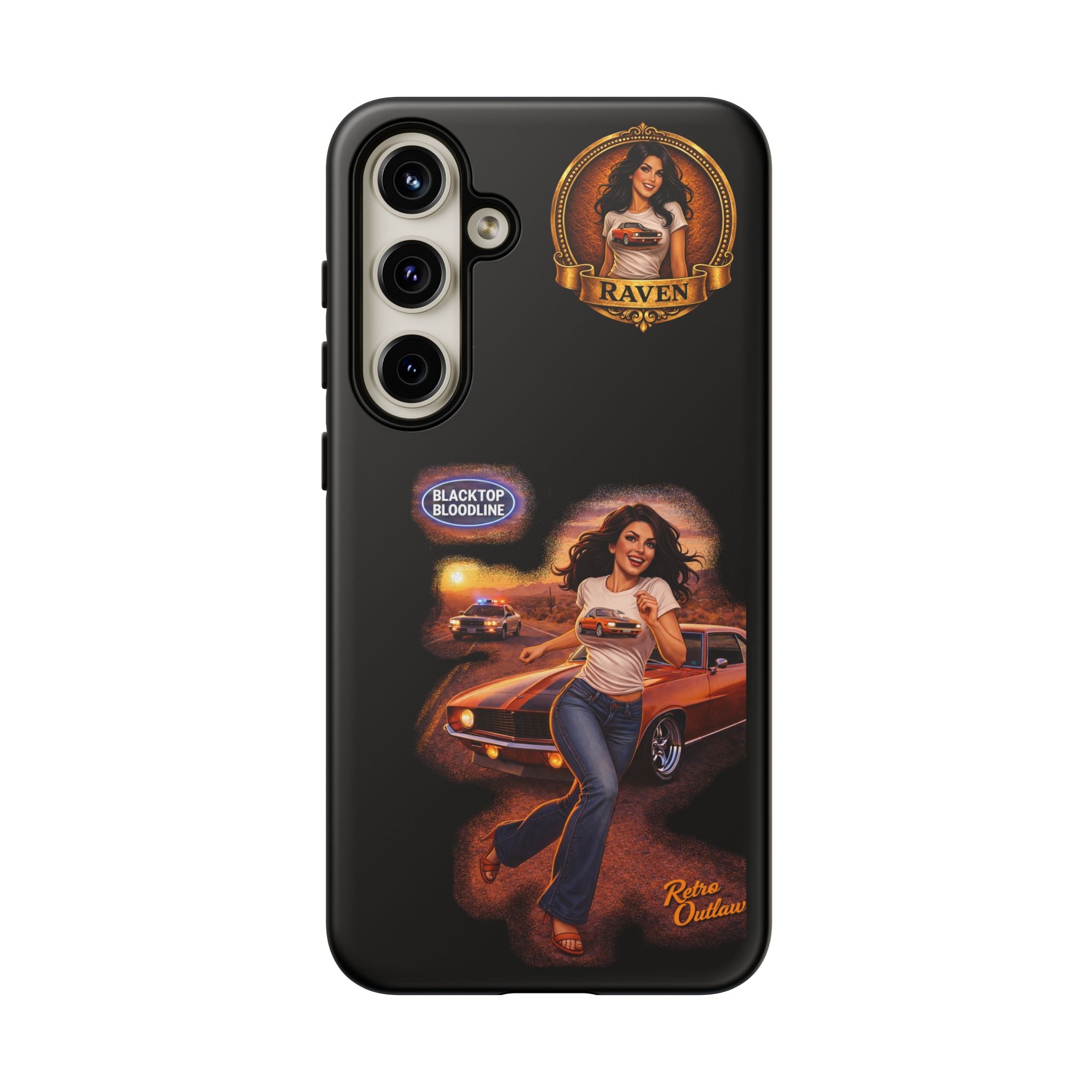 Retro Outlaw | Pin-Up Girl Series | Raven — Tough Phone Case