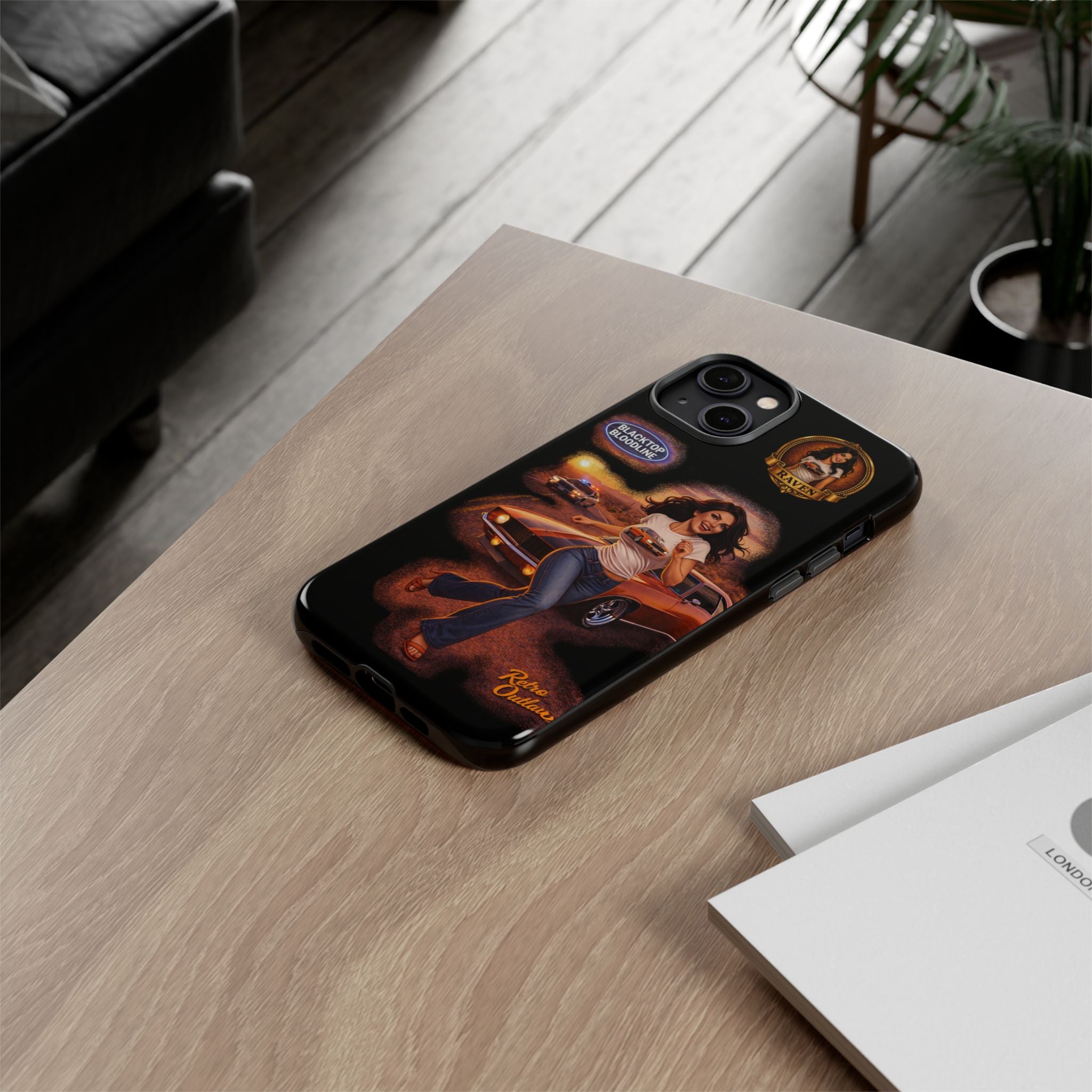 Retro Outlaw | Pin-Up Girl Series | Raven — Tough Phone Case