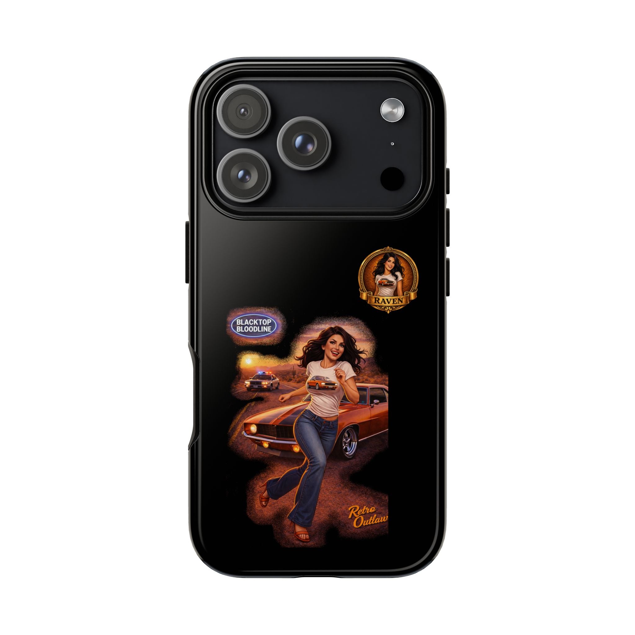 Retro Outlaw | Pin-Up Girl Series | Raven — Tough Phone Case