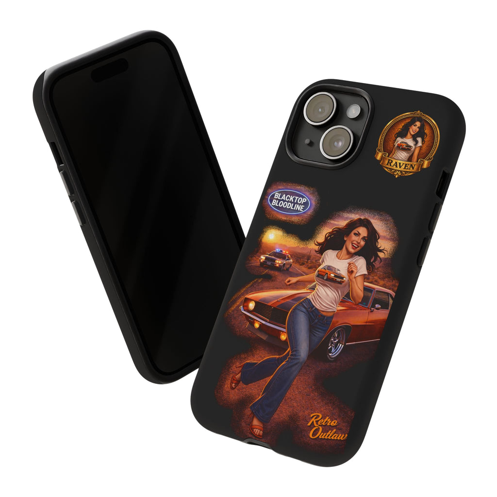 Retro Outlaw | Pin-Up Girl Series | Raven — Tough Phone Case