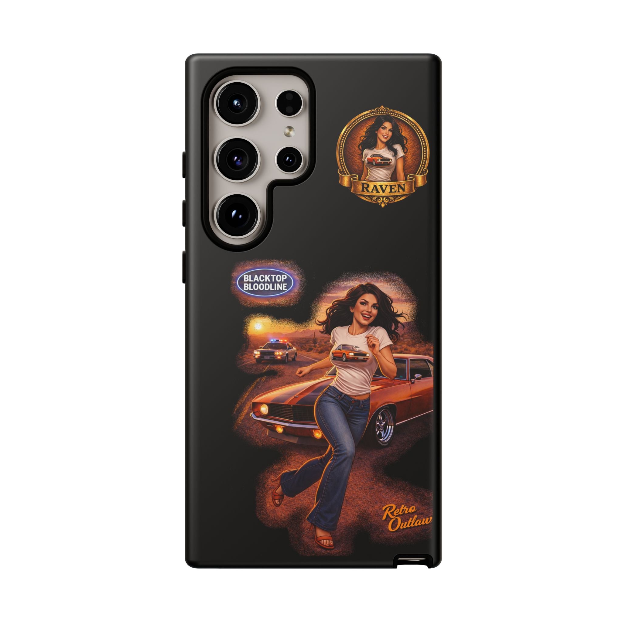 Retro Outlaw | Pin-Up Girl Series | Raven — Tough Phone Case