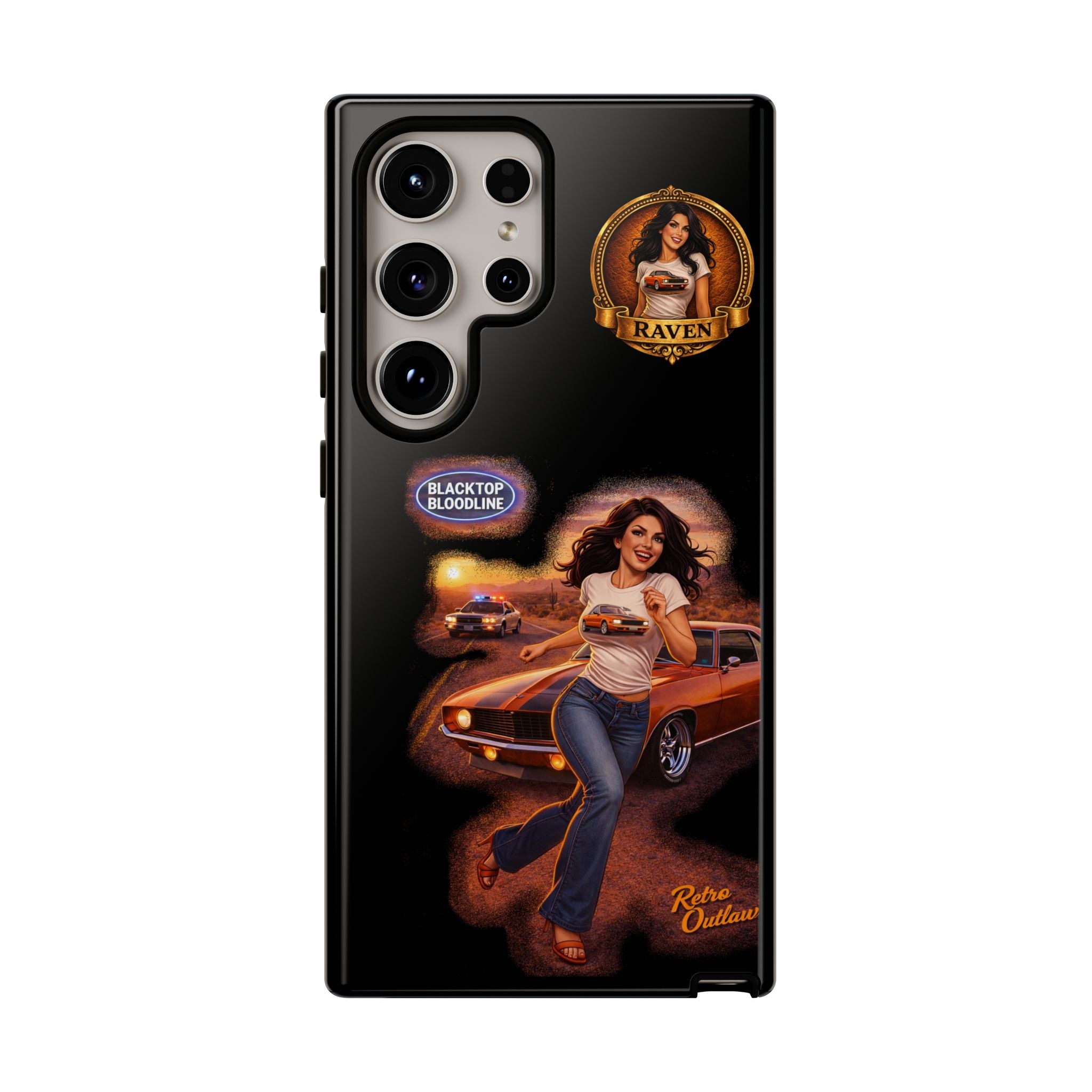 Retro Outlaw | Pin-Up Girl Series | Raven — Tough Phone Case