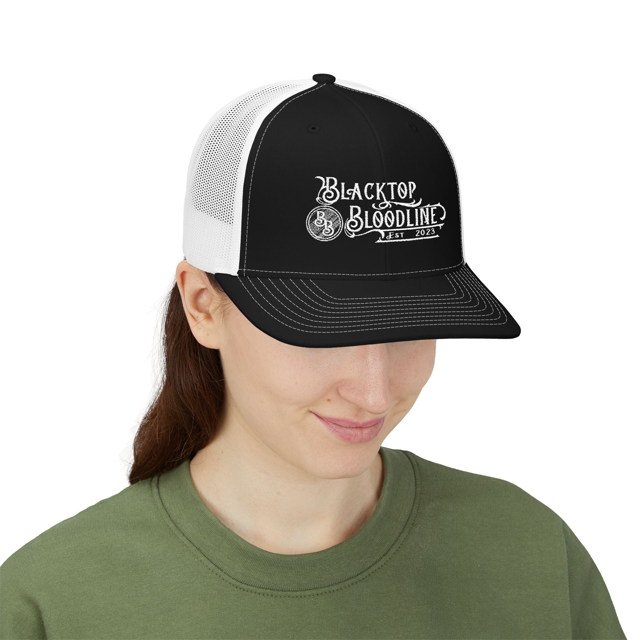 Blacktop Bloodline Original Logo - Embroidered Snapback Trucker Hat 🎁 FREE Sticker Promo