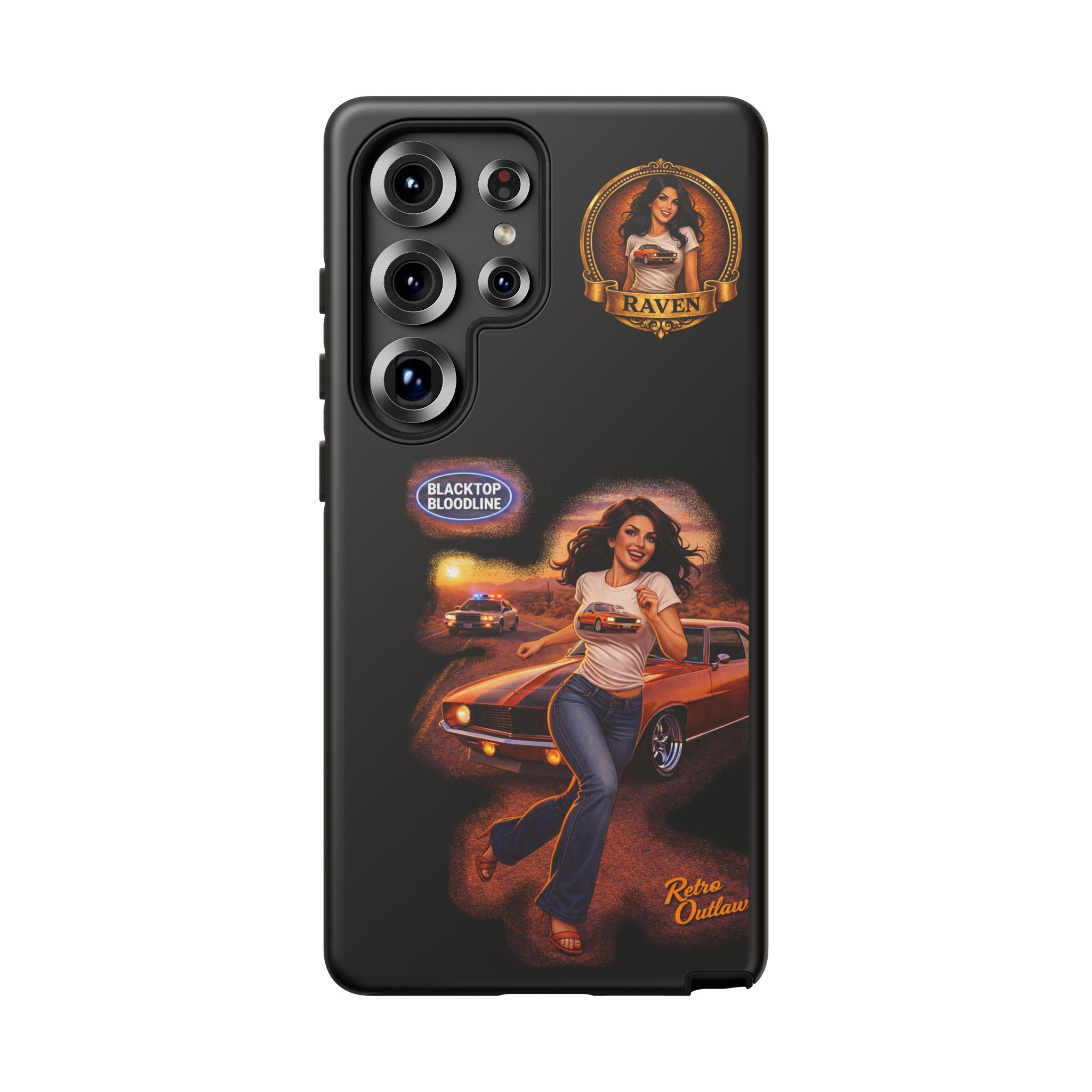 Retro Outlaw | Pin-Up Girl Series | Raven — Tough Phone Case