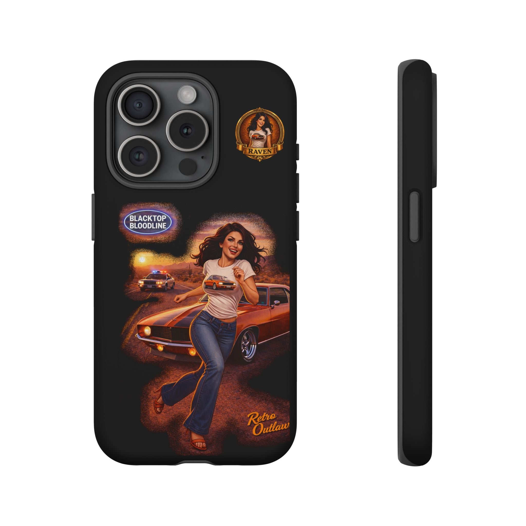 Retro Outlaw | Pin-Up Girl Series | Raven — Tough Phone Case