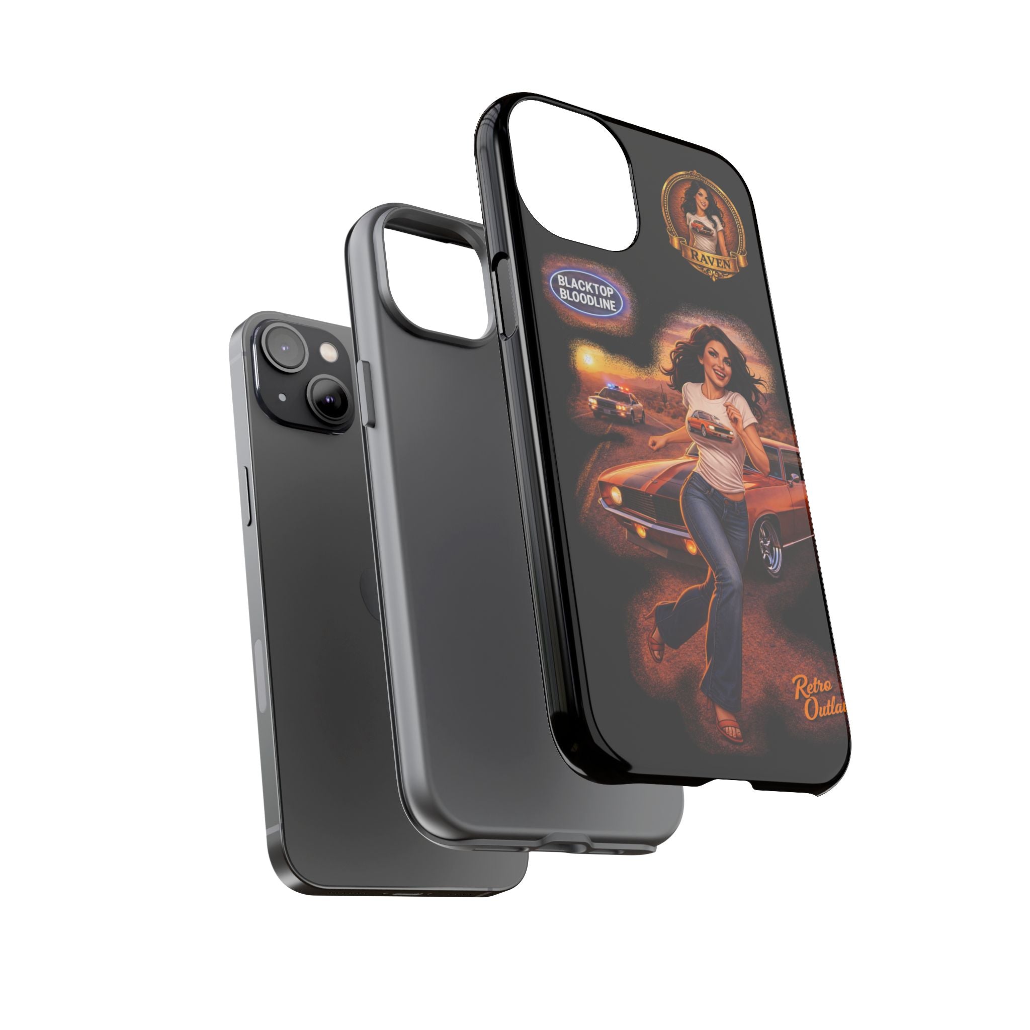 Retro Outlaw | Pin-Up Girl Series | Raven — Tough Phone Case